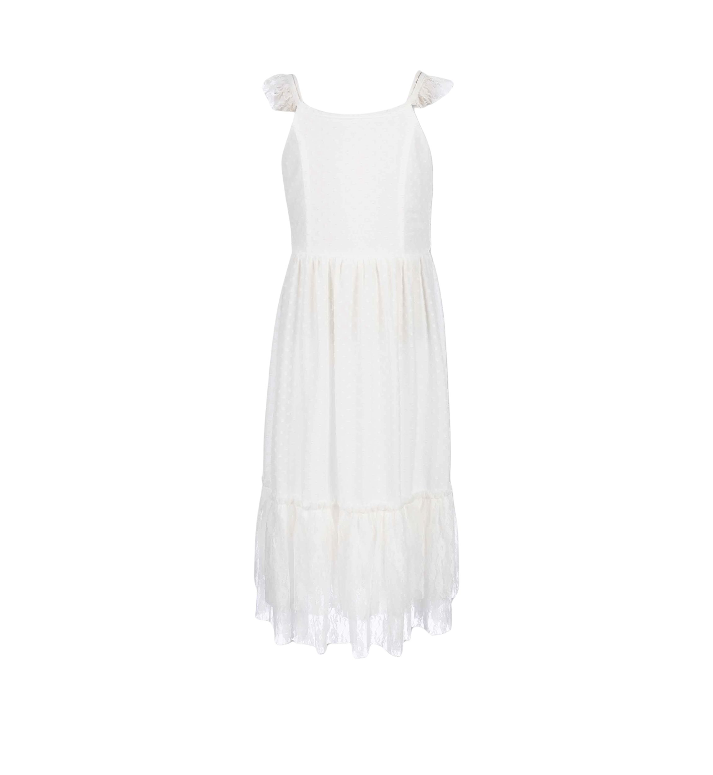 Girls 7-16 Lace Flutter Sleeve Midi Dress