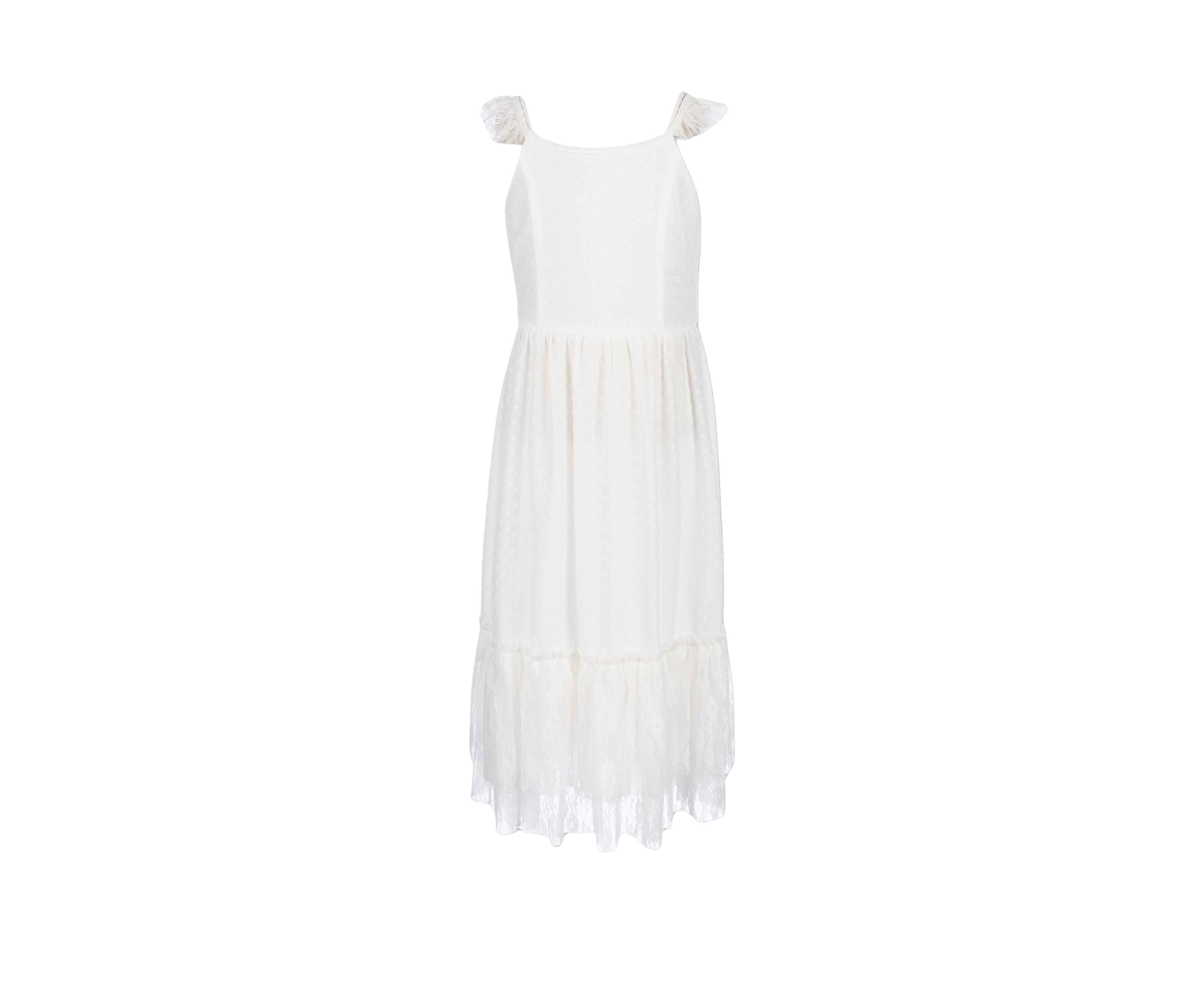 Girls 7-16 Lace Flutter Sleeve Midi Dress