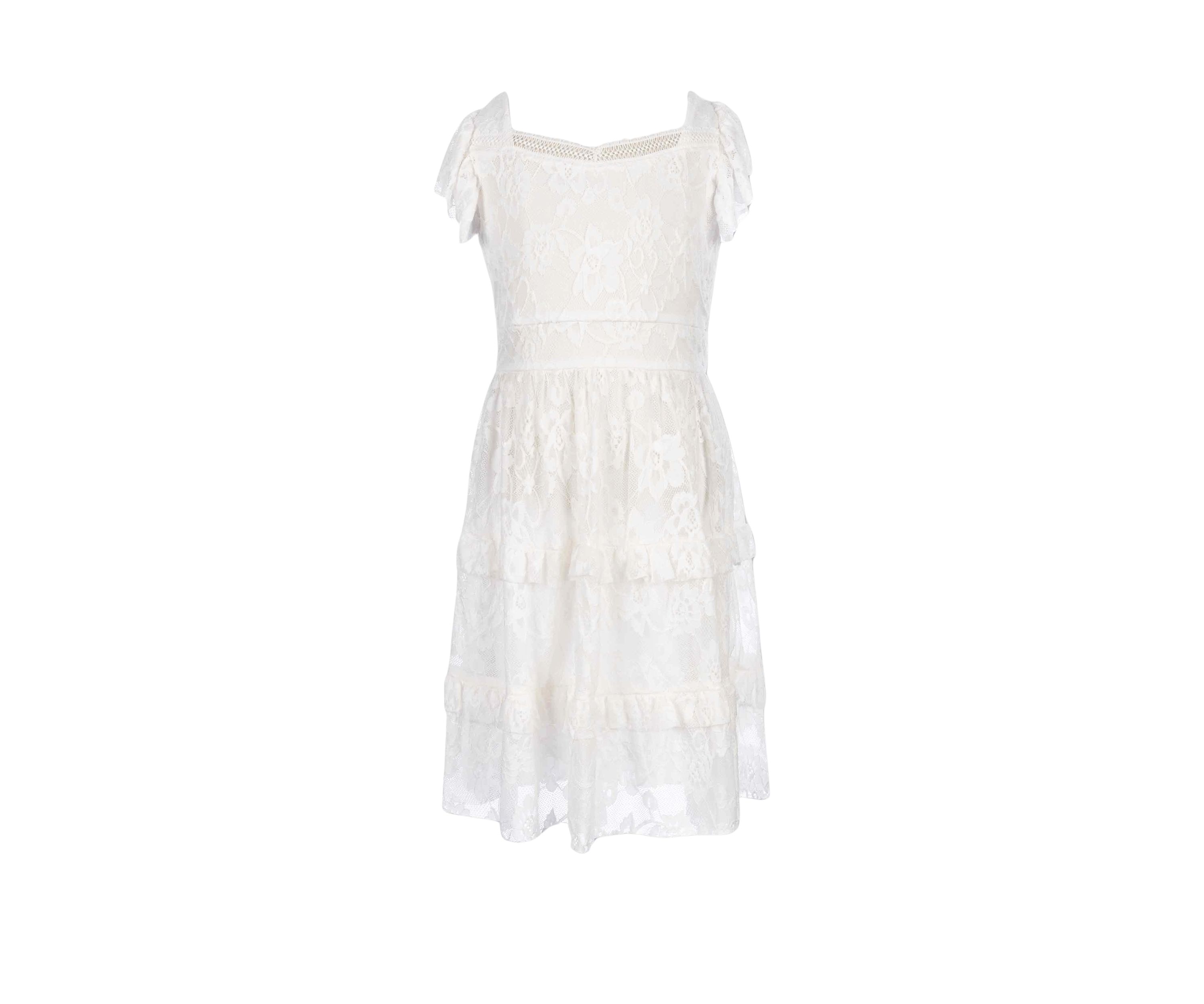 Girls 7-16 Lace Tiered Short Sleeve Dress