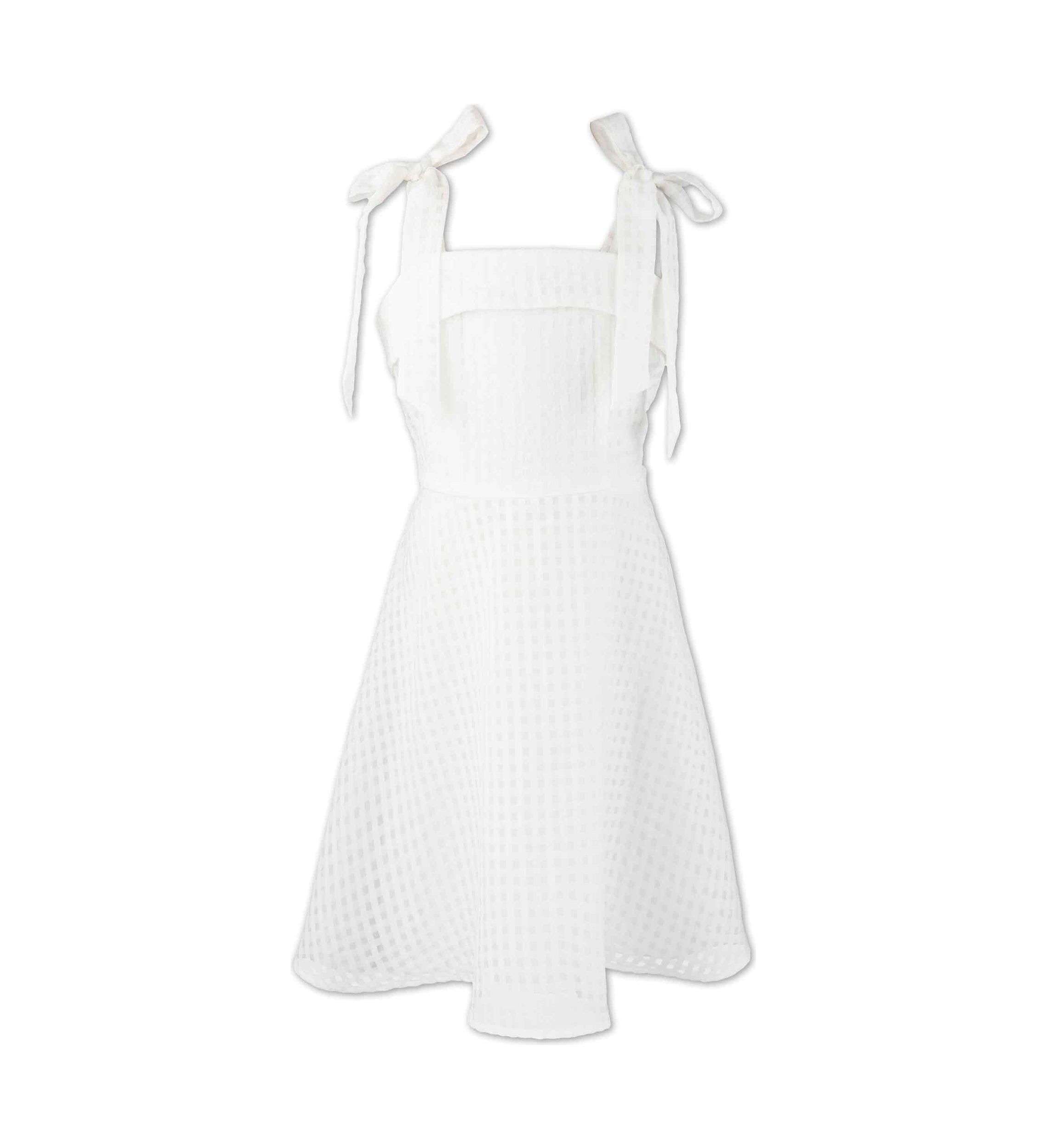 Girls 7-16 Windowpane Tie Shoulder Sundress