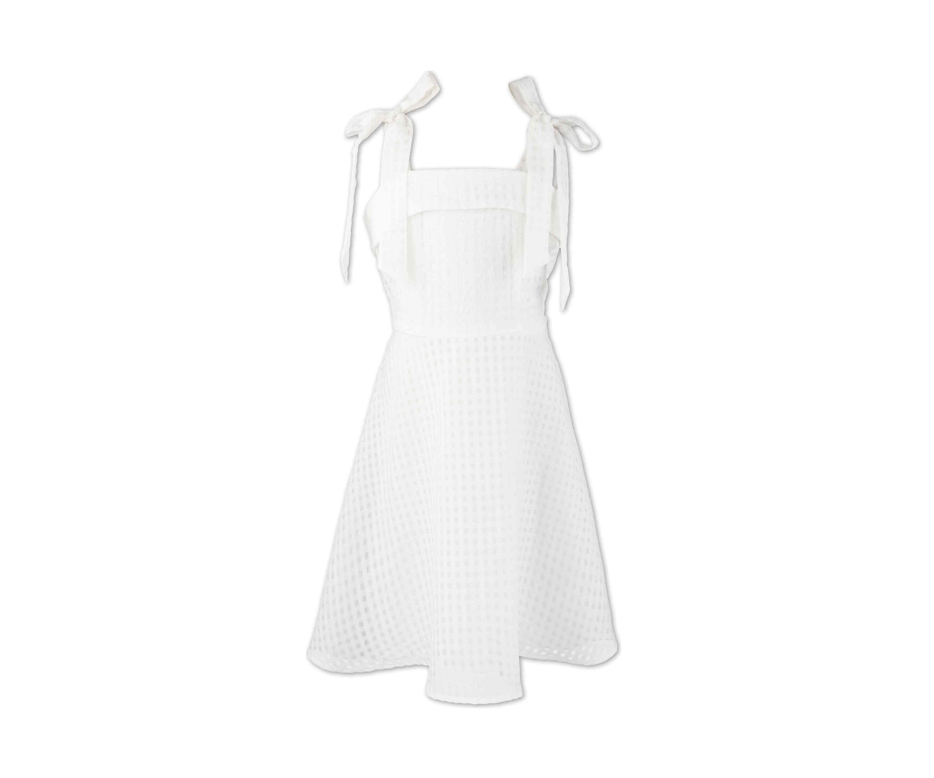 Girls 7-16 Windowpane Tie Shoulder Sundress