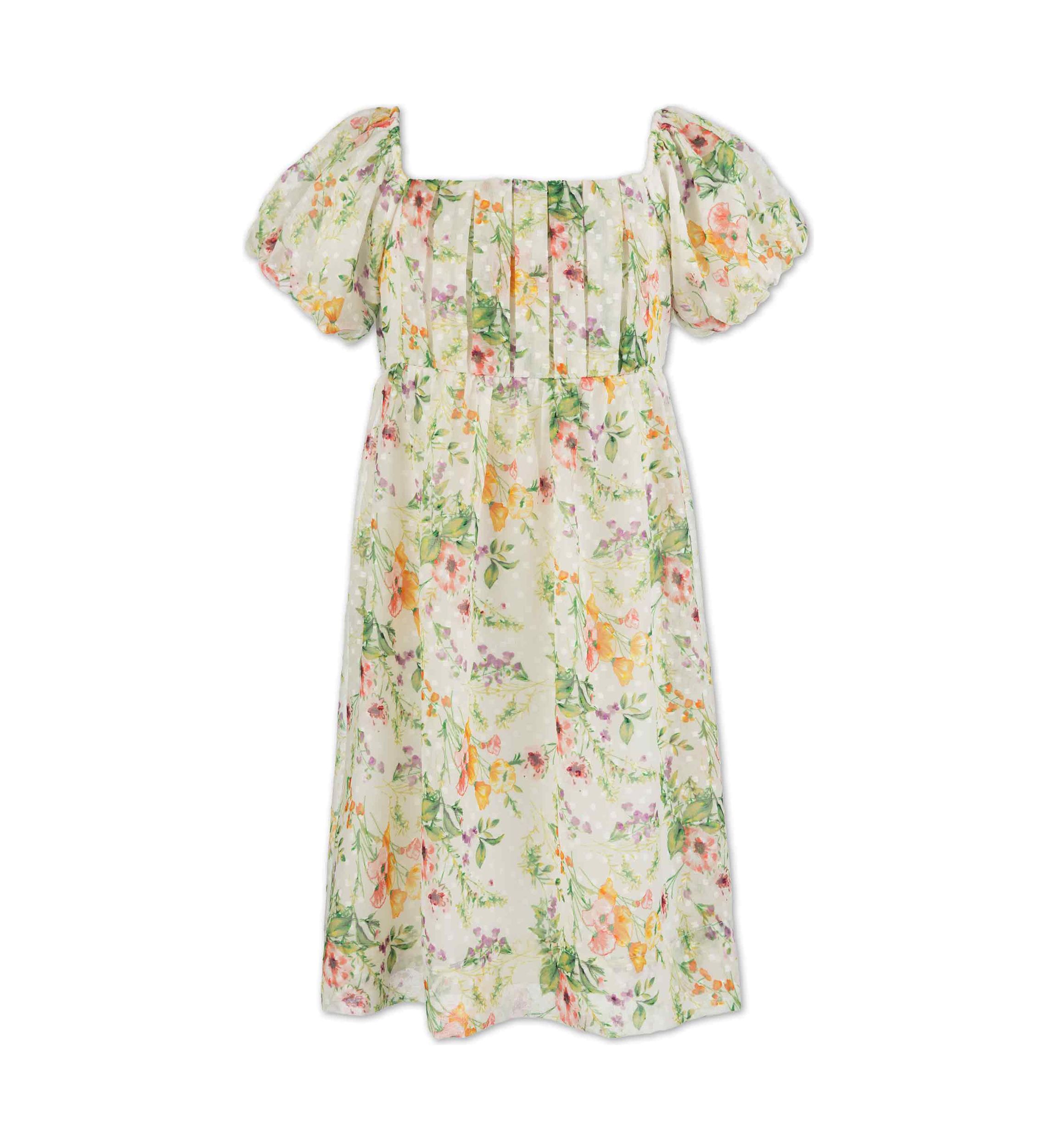 Girls 7-16 Ivy Floral Tucked Bodice Dress
