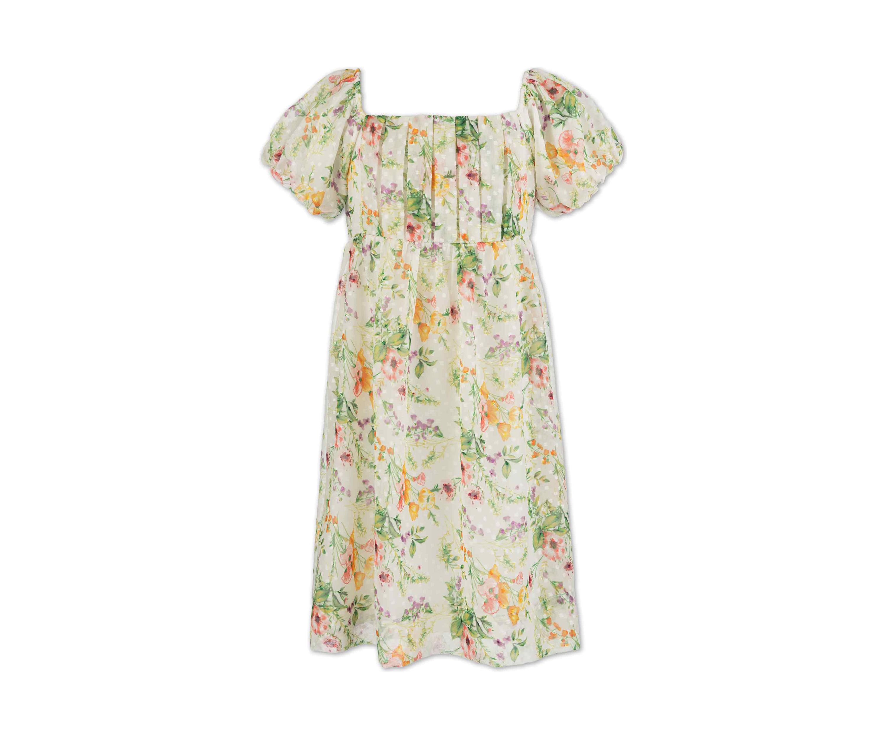 Girls 7-16 Ivy Floral Tucked Bodice Dress