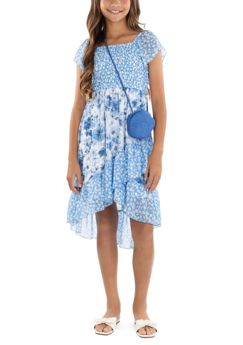puff sleeve midi dress floral Jessenia Floral Puff Sleeve Midi Dress