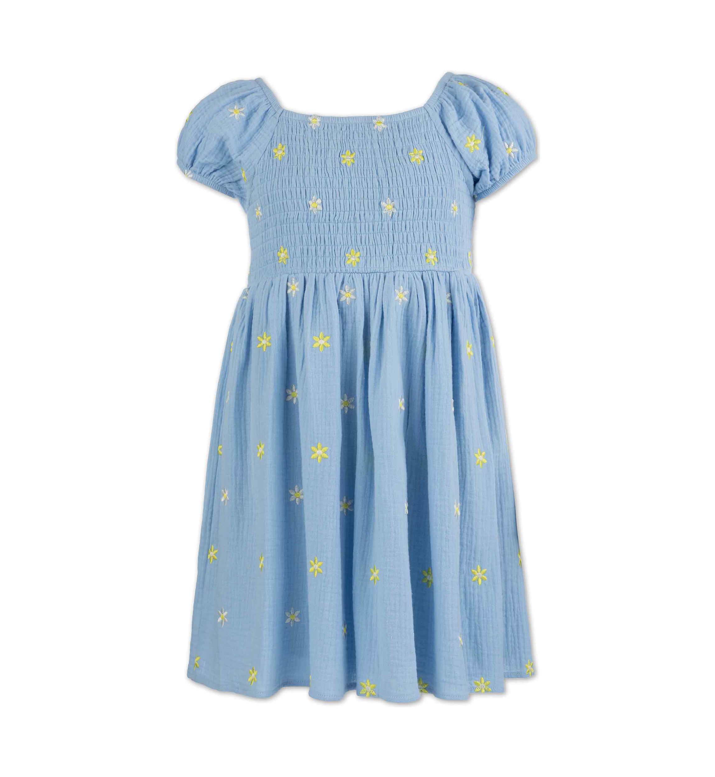Girls 7-16 Daisy Smocked Babydoll Dress