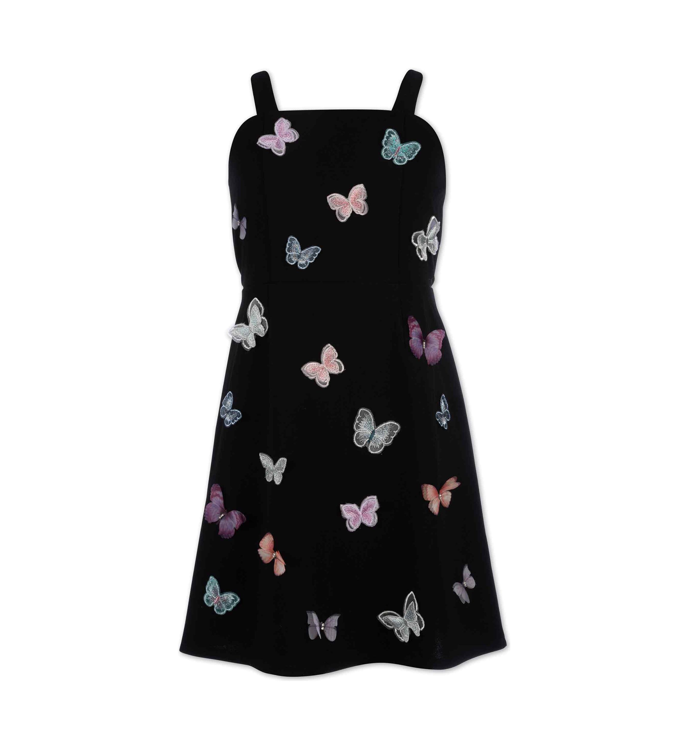Girls 7-16 Butterfly Printed Scuba Crepe Dress