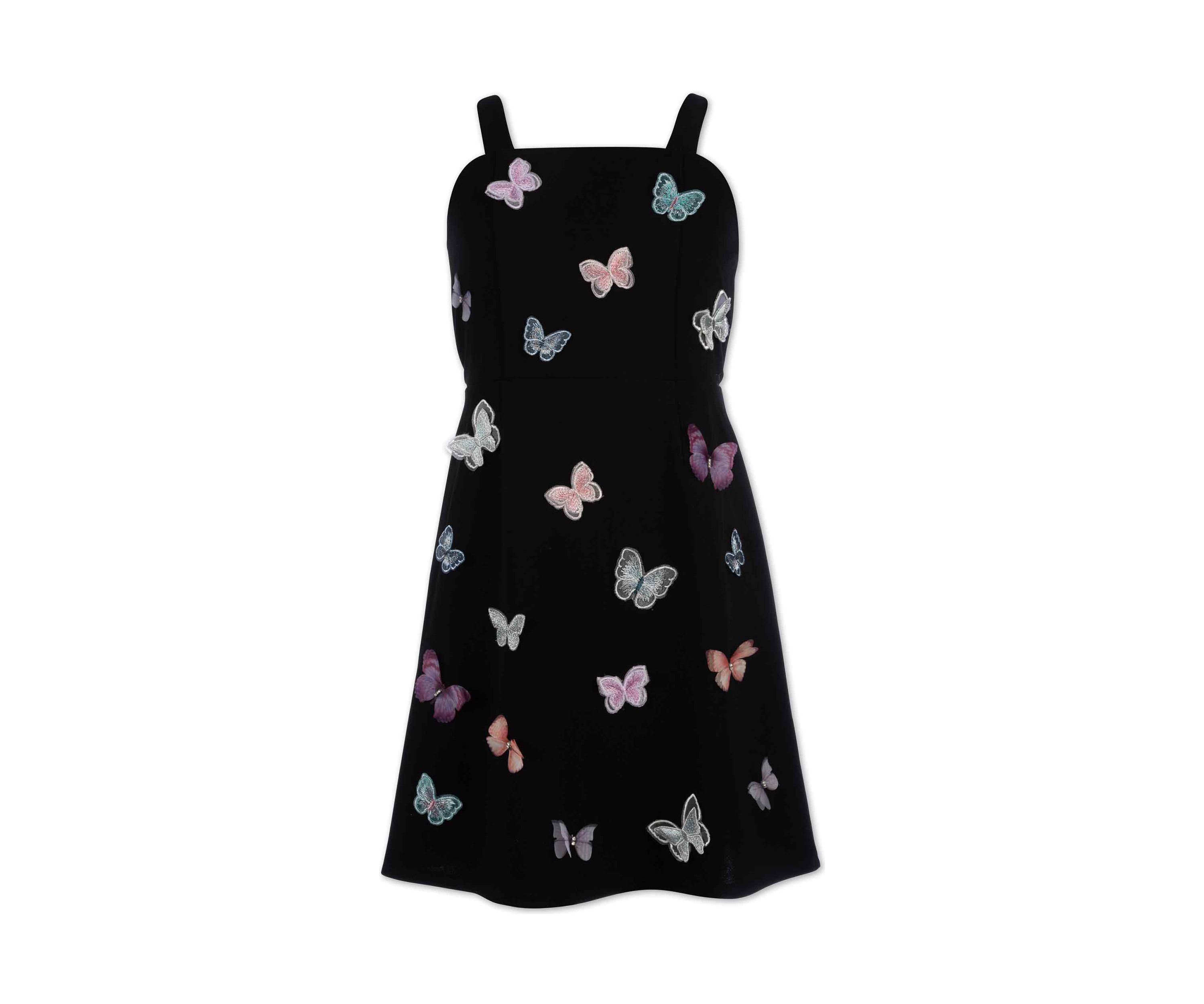 Girls 7-16 Butterfly Printed Scuba Crepe Dress