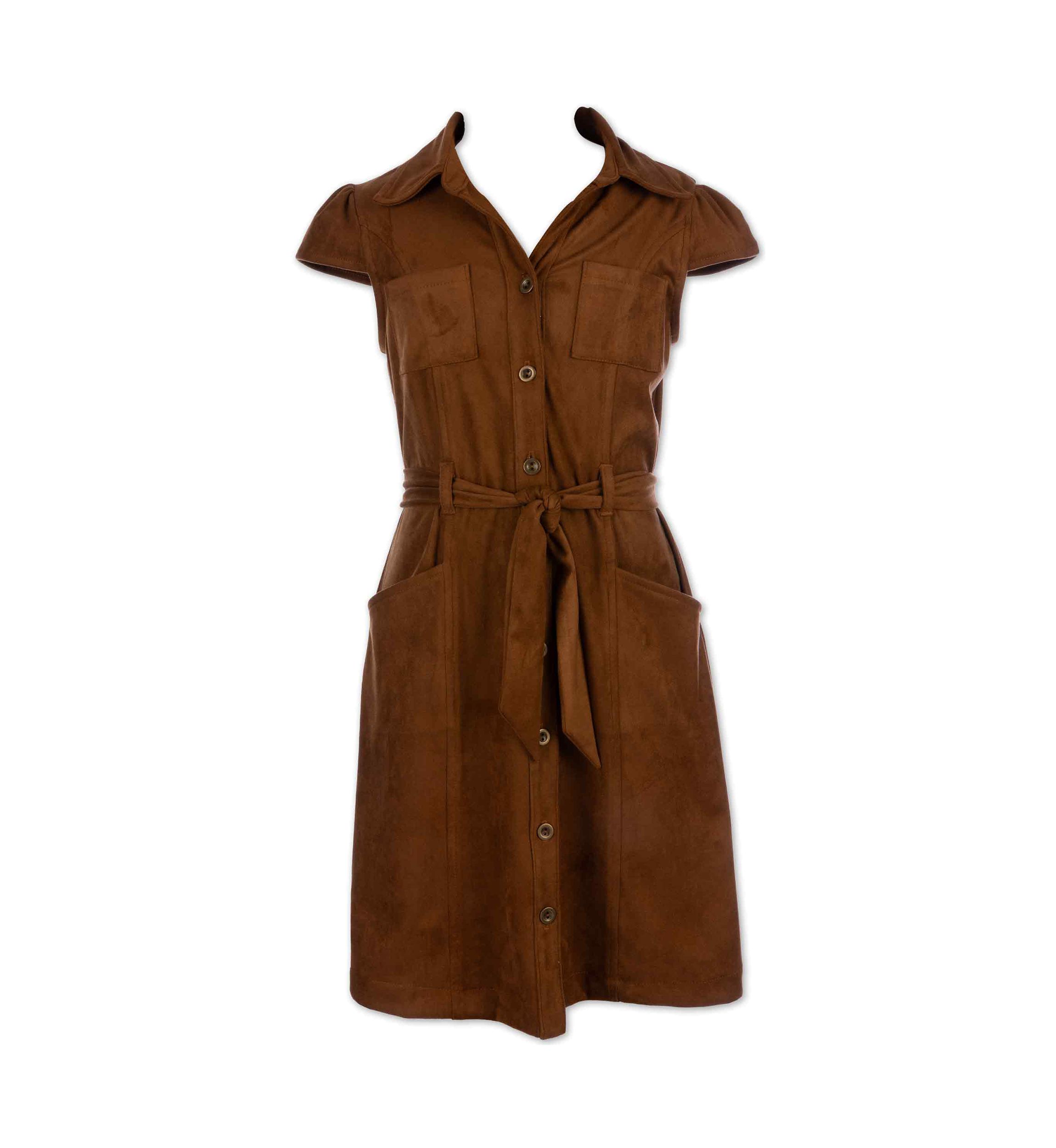 Girls 7-16 Knee Length Button Front Dress