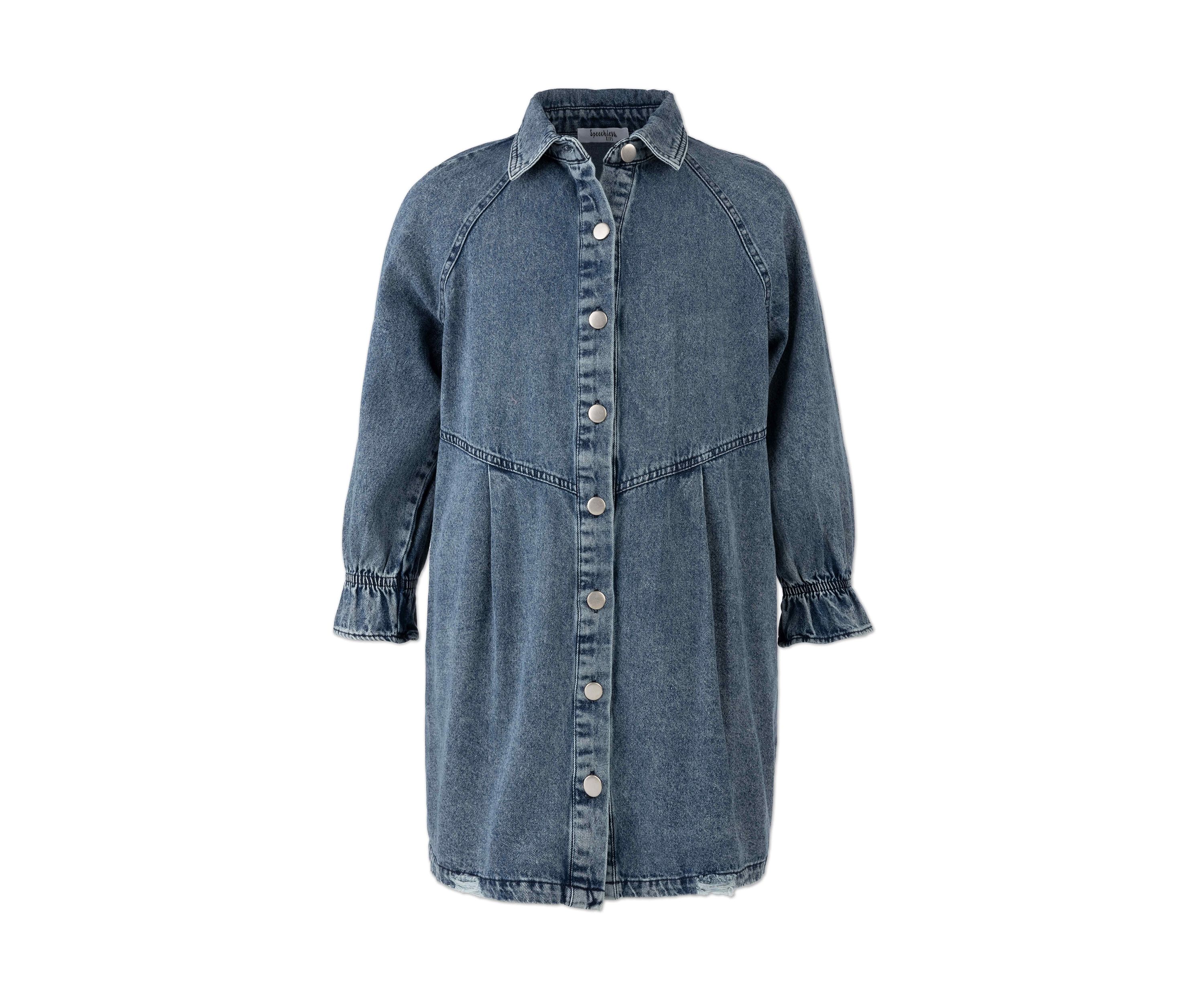 Girls 7-16 Long Sleeve Denim Dress