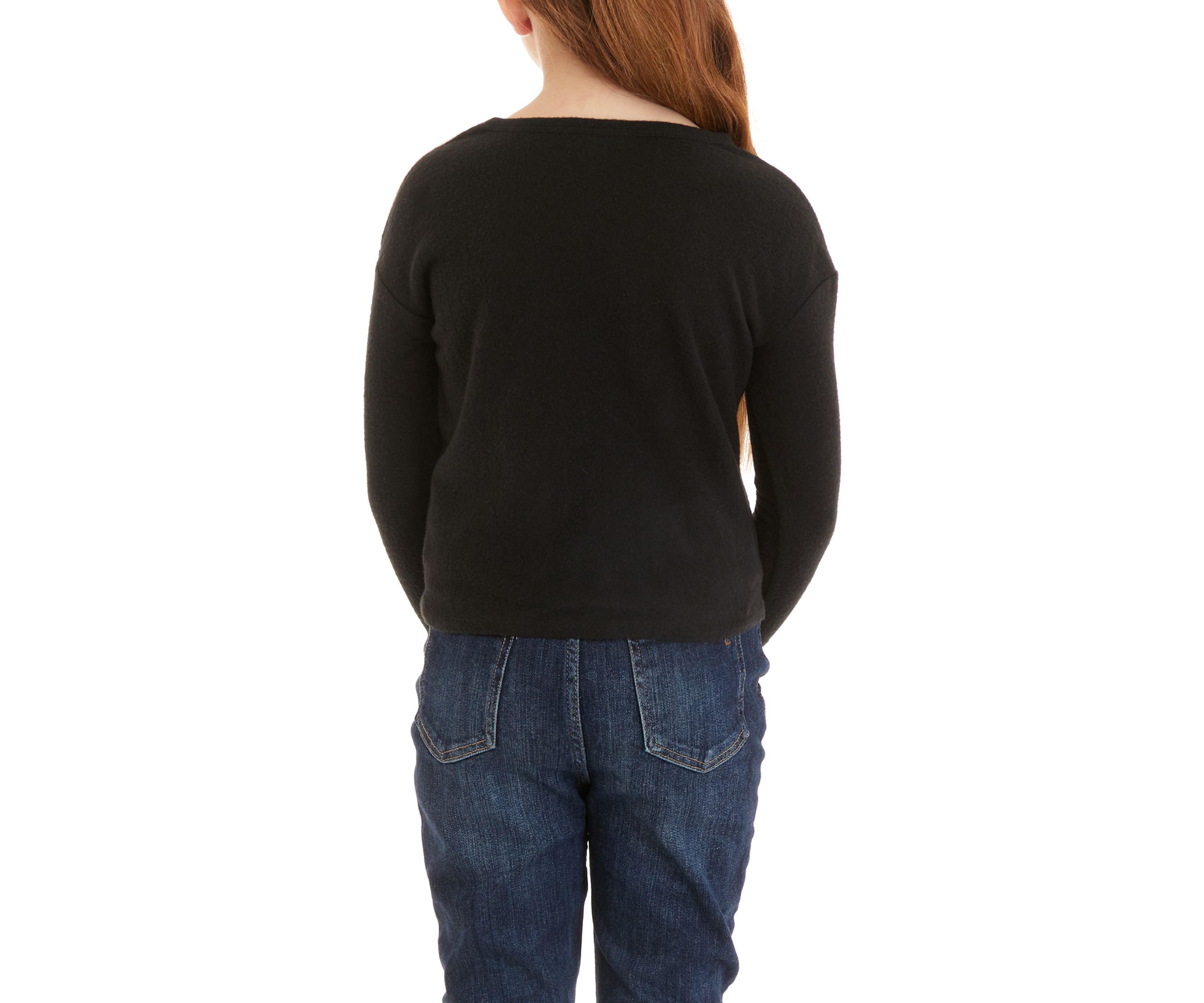 Girls 7-16 Long Sleeve Tie Front Top