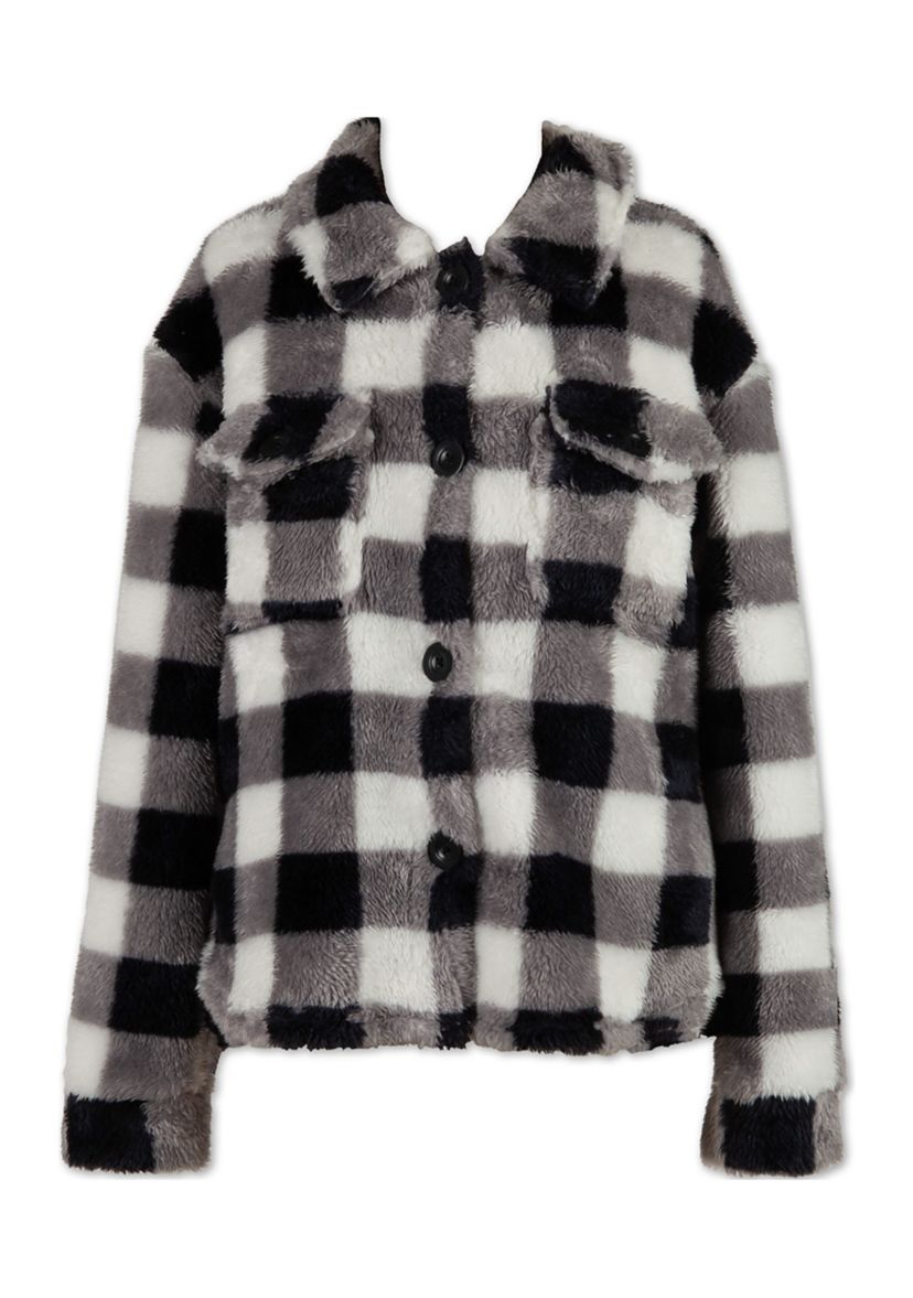 Girls 7-16 Plaid Fleece Shirt