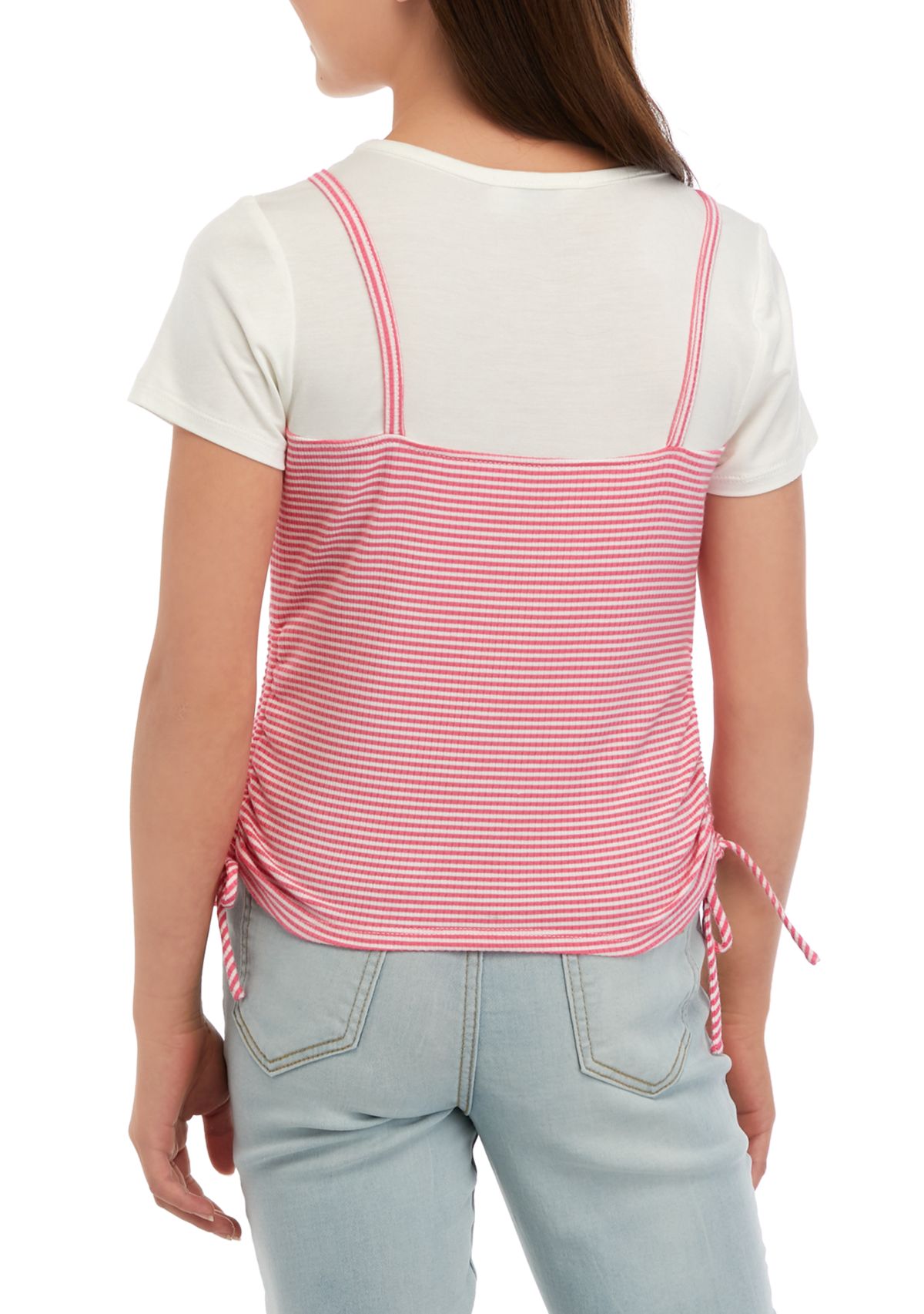 Girls 7-16 Striped Tank Over T-Shirt