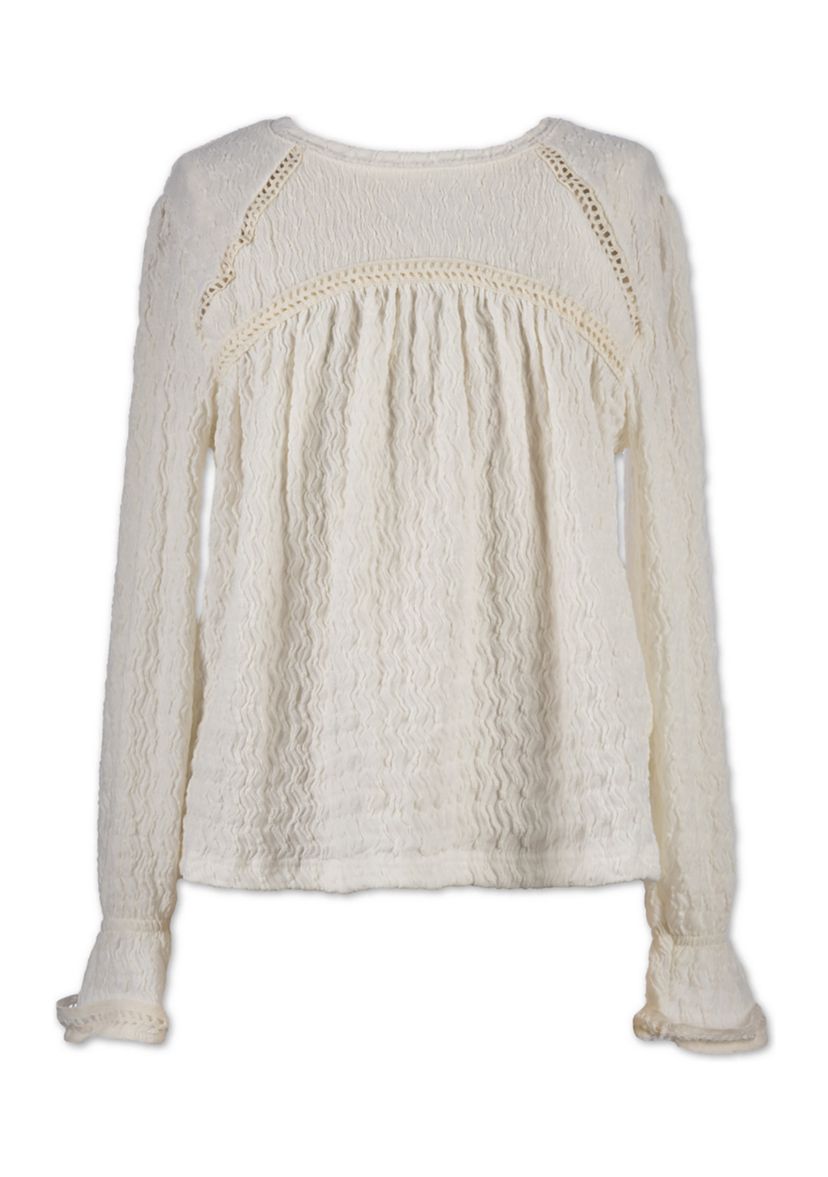 Girls 7-16 Textured Lace Top