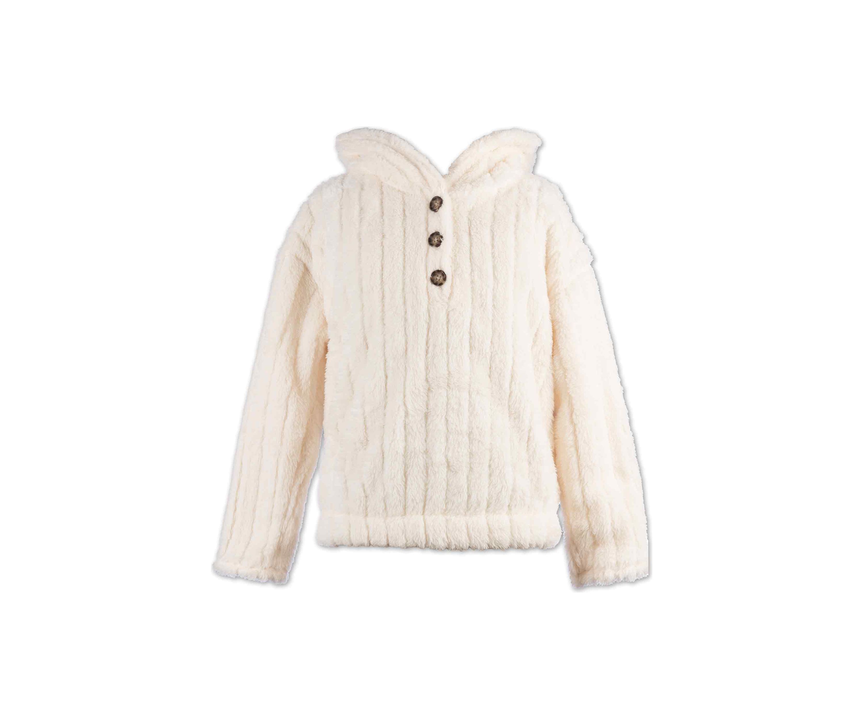 Girls 4-6x Solid 3 Button Fleece Hoodie