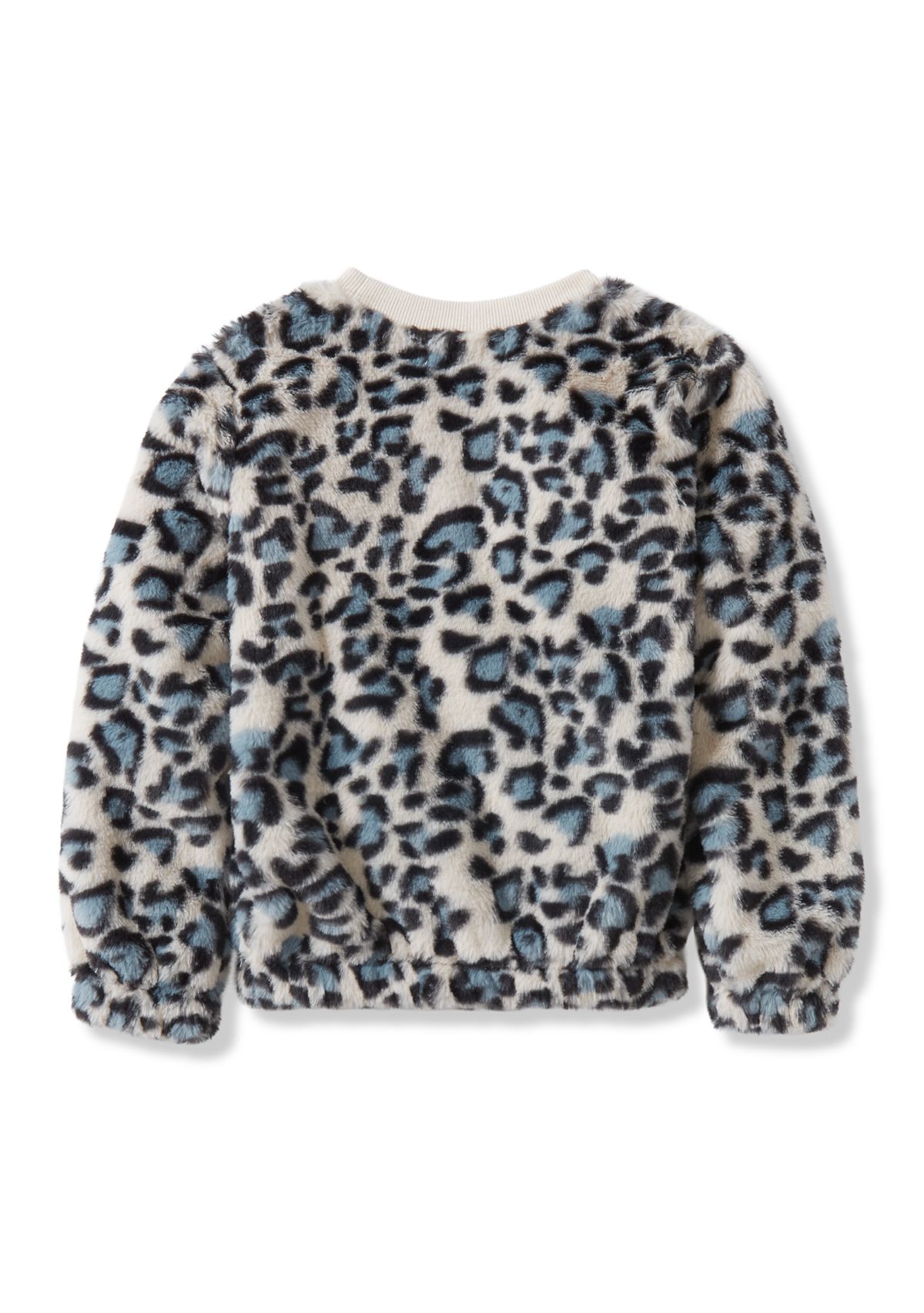 Girls 7-16 Animal Print Sherpa Pullover
