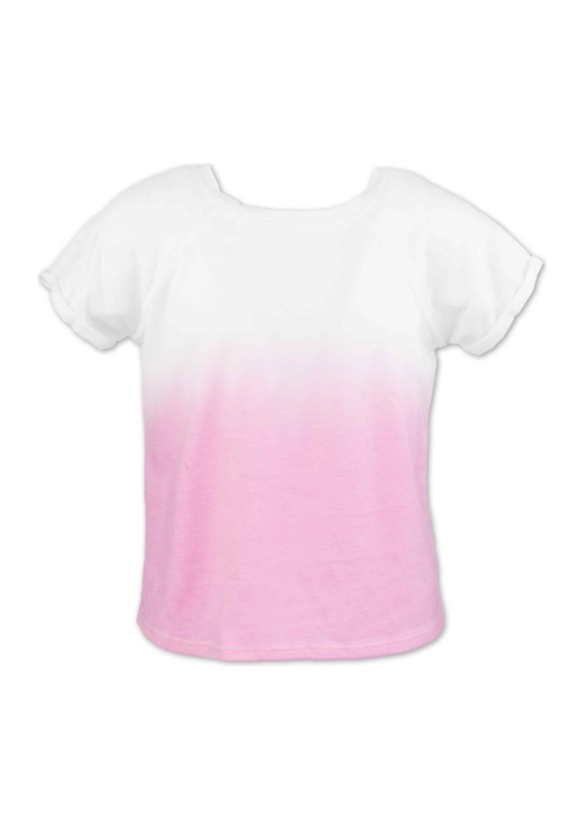 Girls 7-16 Ombré Round Neck Top