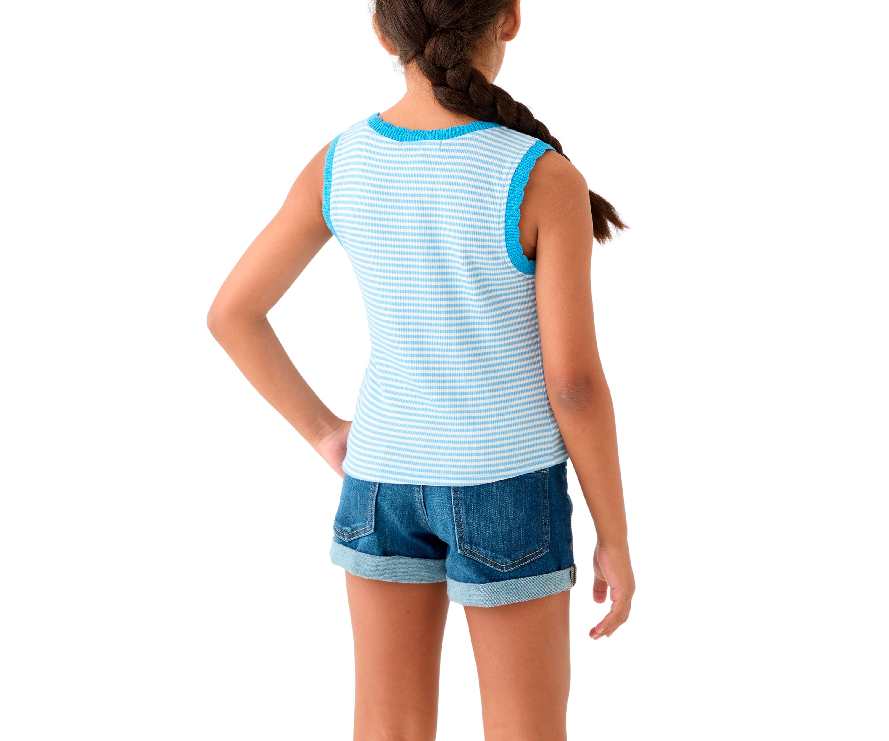 Girls 7-16 Striped Fruit Graphic Tank Top