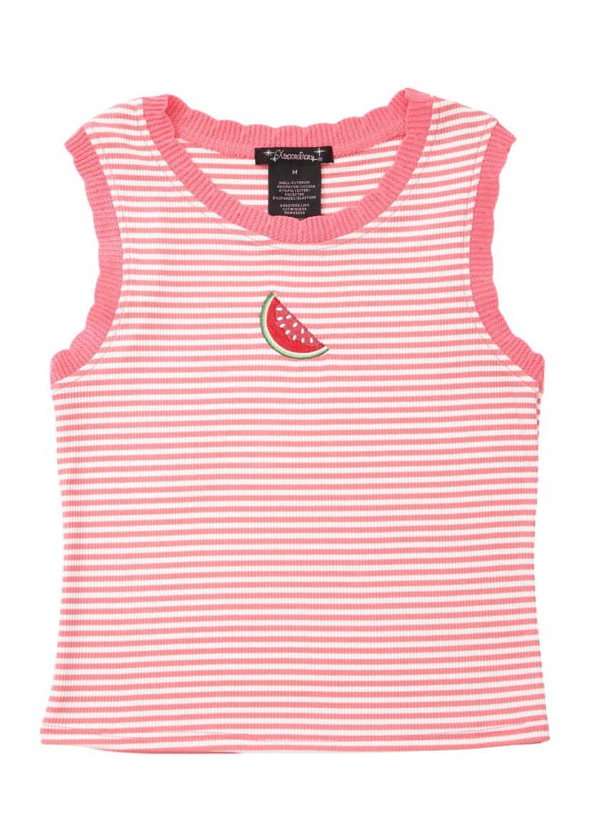 Girls 7-16 Striped Fruit Graphic Tank Top