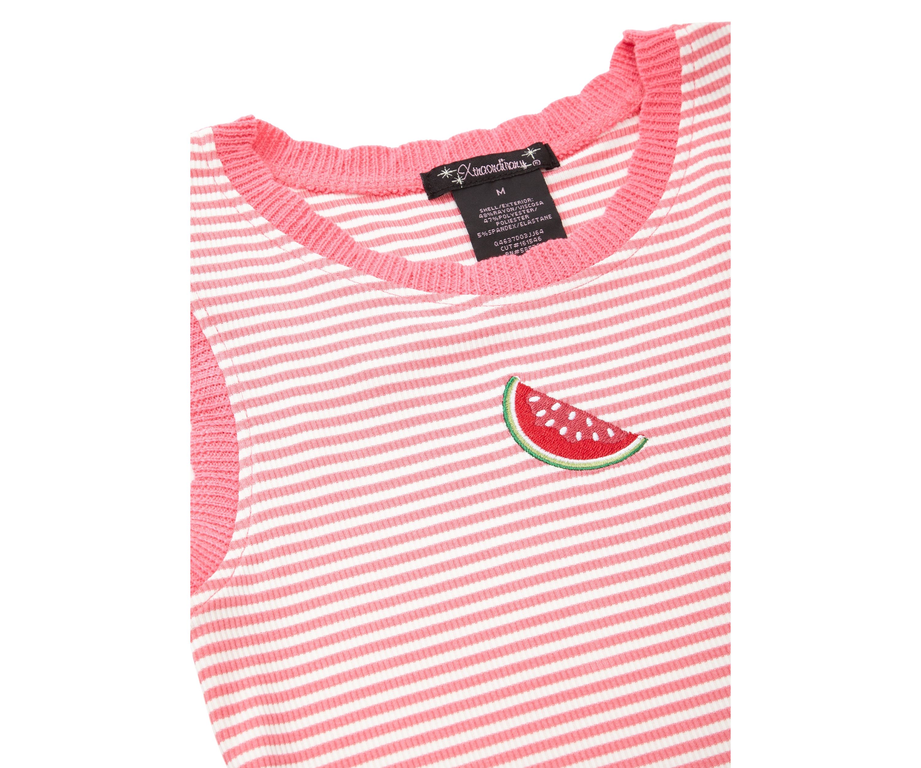 Girls 7-16 Striped Fruit Graphic Tank Top
