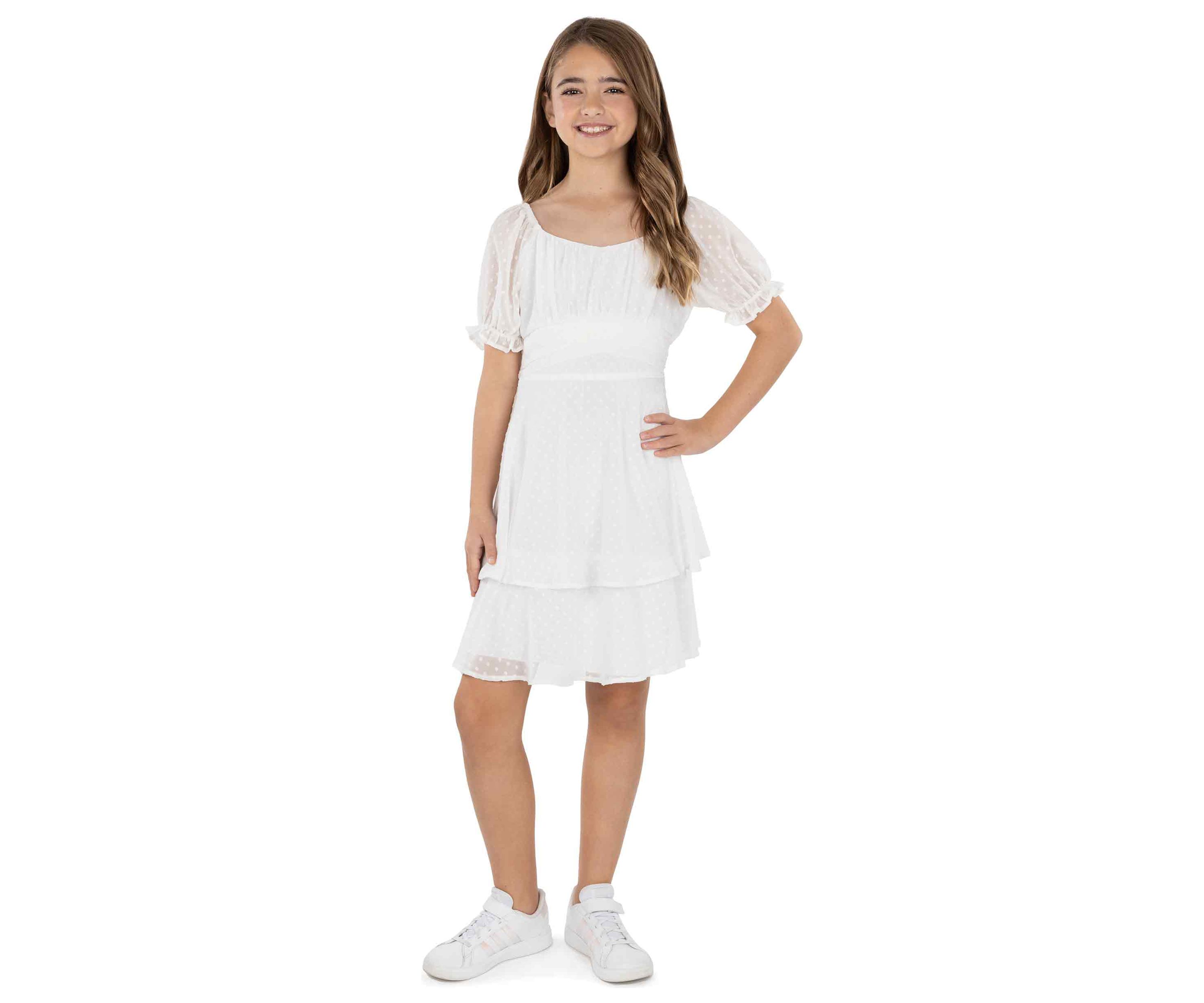 Girls 7-16 Tiered Chiffon Dress