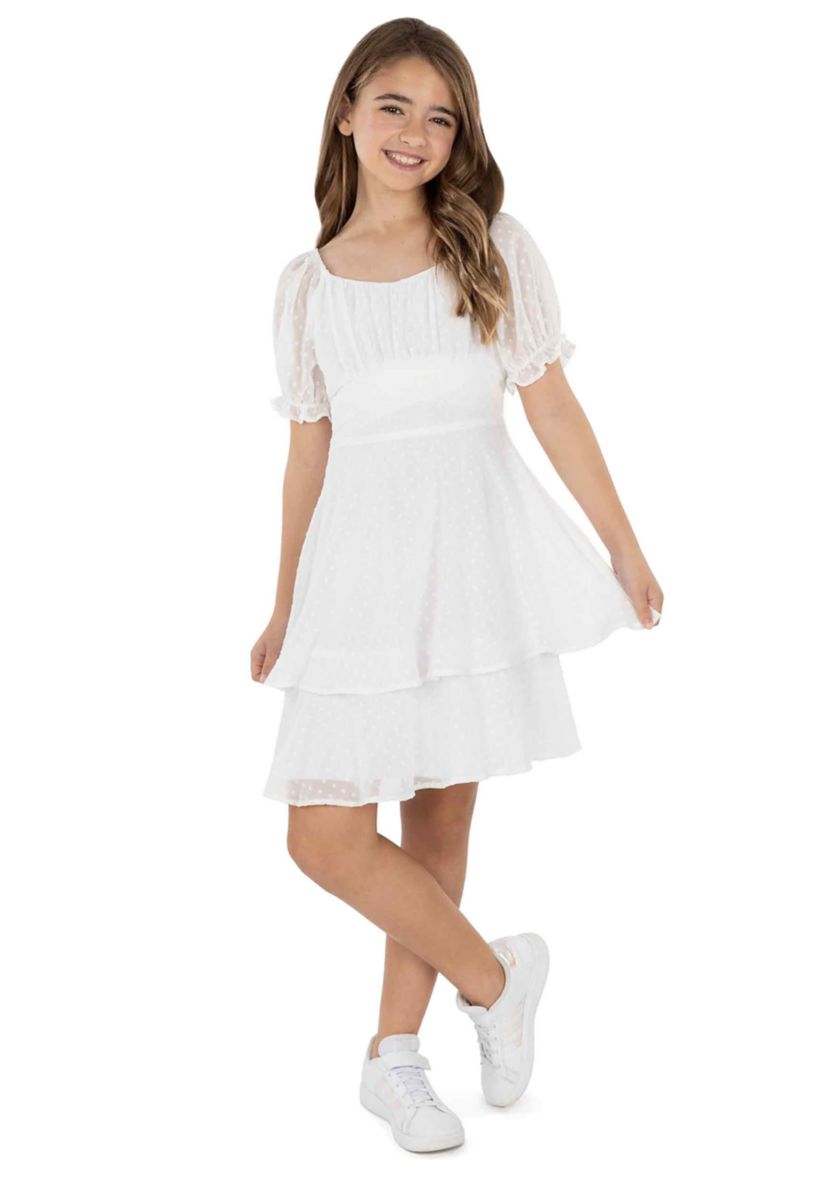 Girls 7-16 Tiered Chiffon Dress