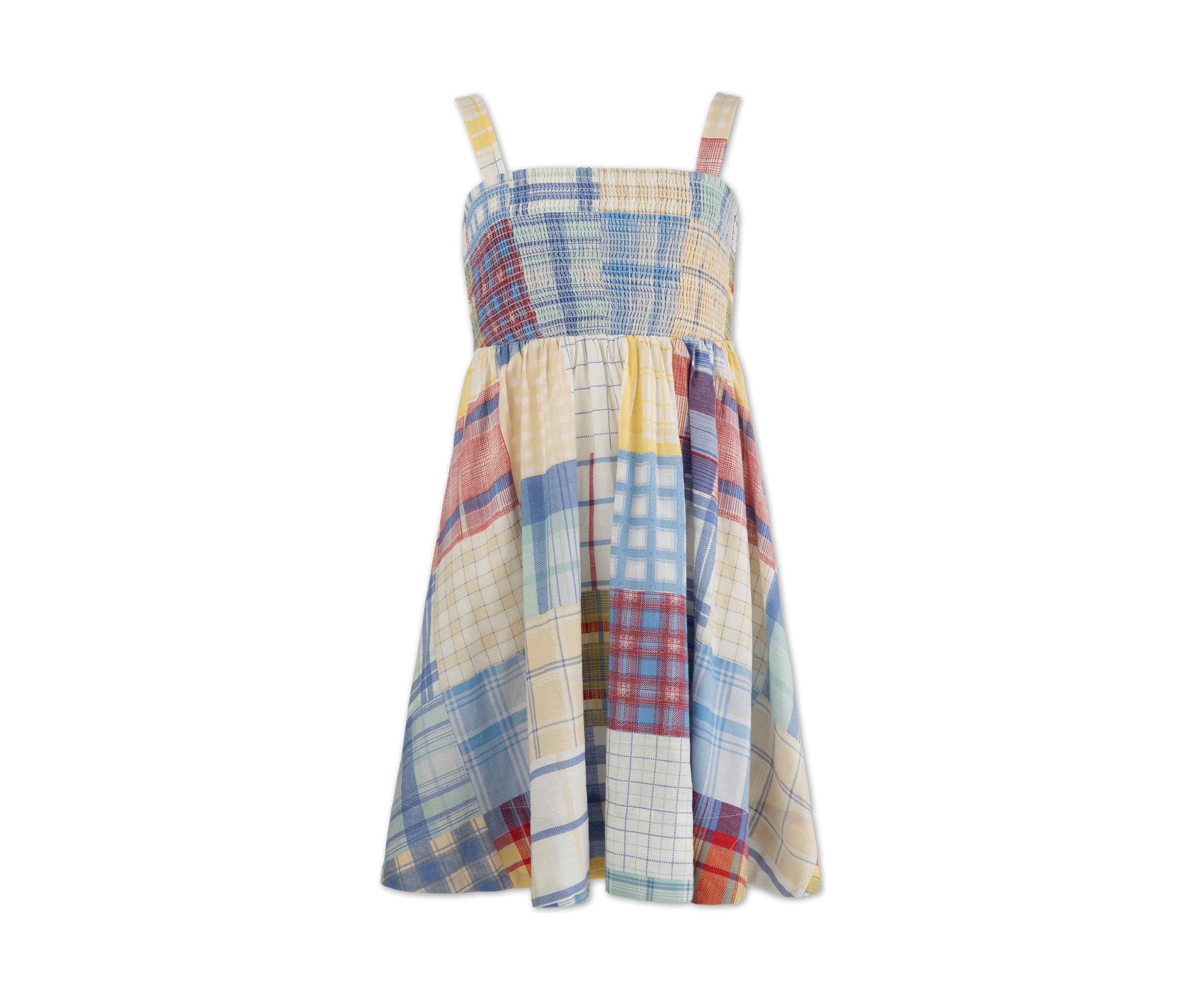 Girls 7-16 Patchwork Smocked Dress