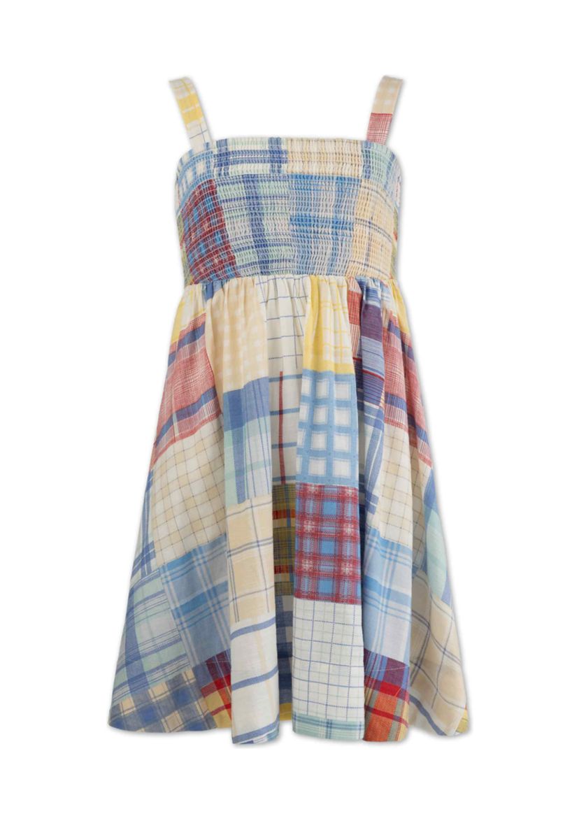 Girls 7-16 Patchwork Smocked Dress