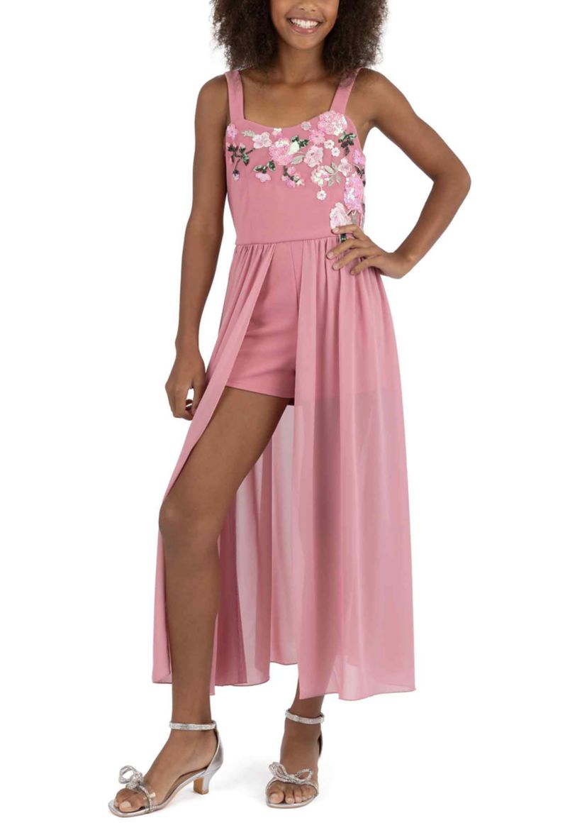 Speechless Girls 7-16 Mauve Embellished Walk Thru Dress