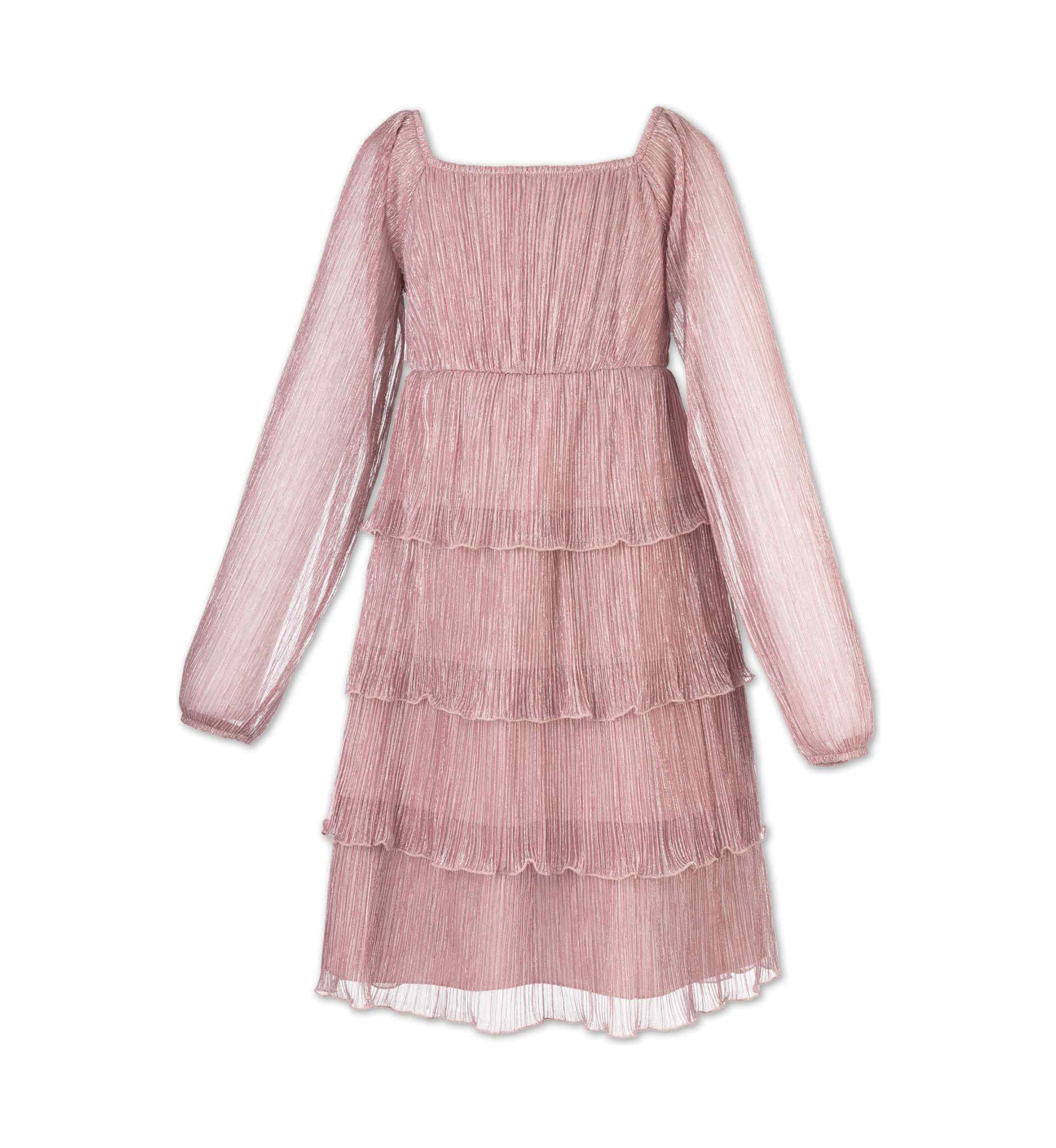 Girls 7-16 Plisse Ruffle 3 Tier Dress