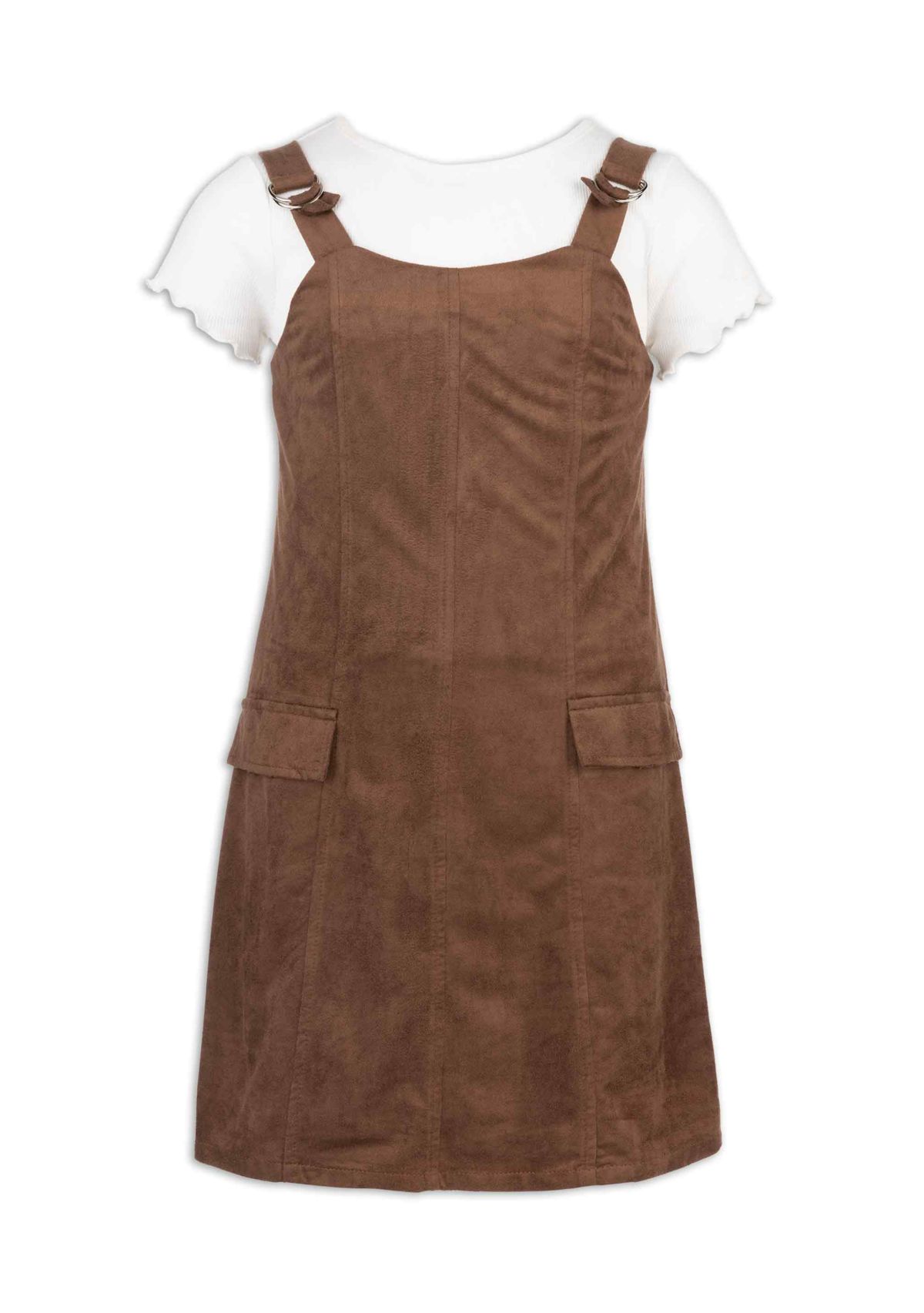 Girls 7-16 Suede Jumper Dress