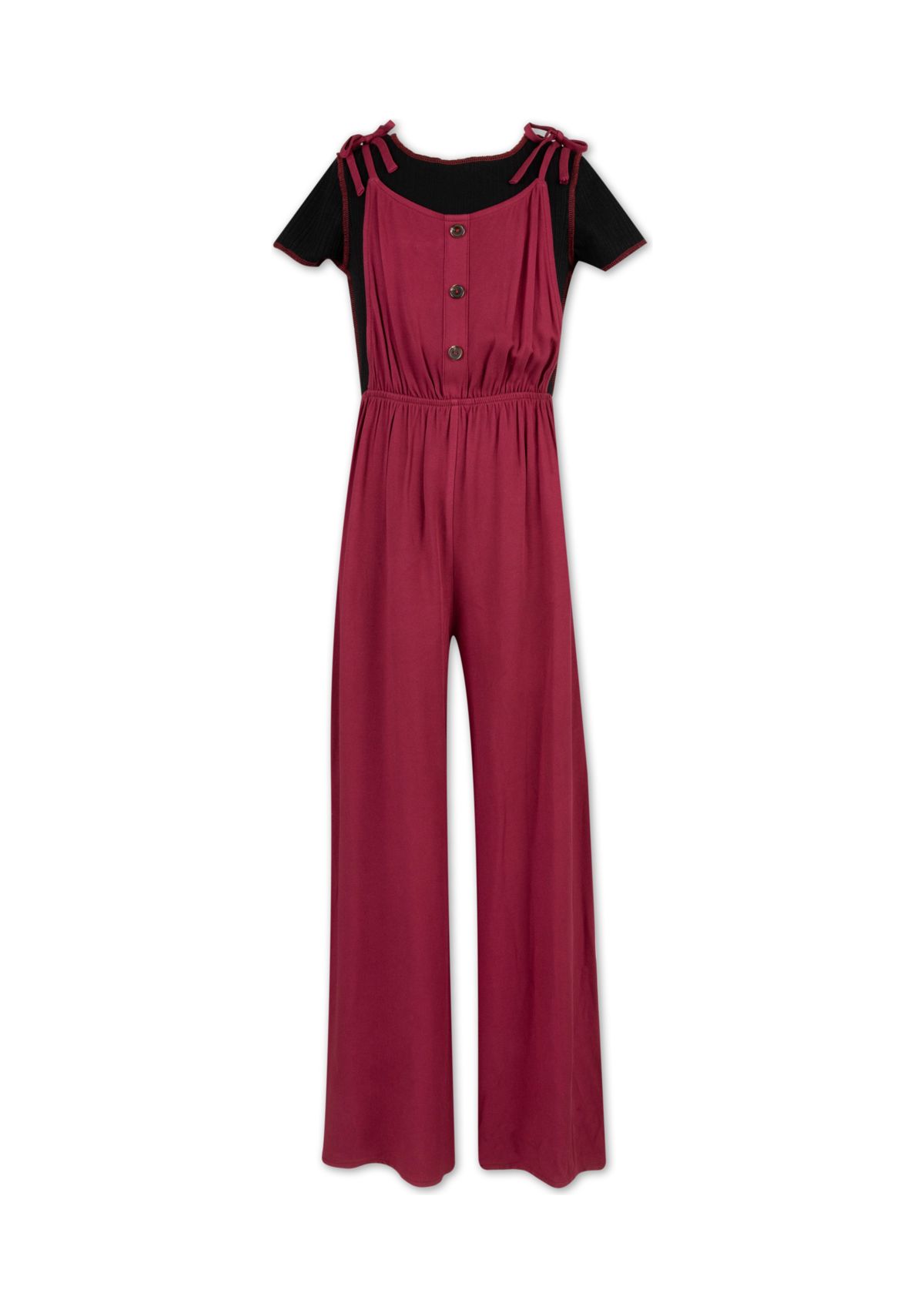 Girls 7-16 Jumpsuit with Short Sleeve T-Shirt 