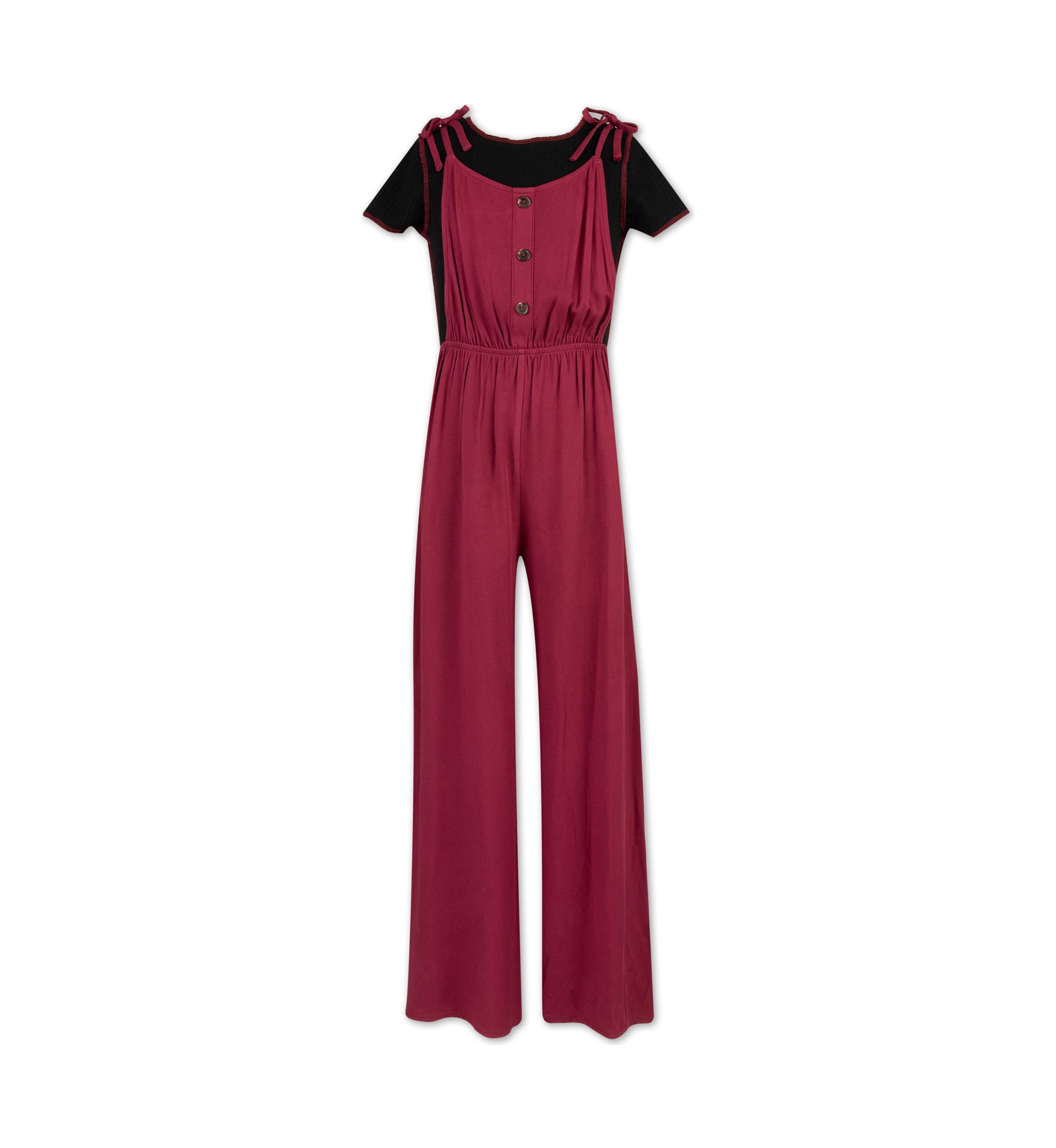 Girls 7-16 Jumpsuit with Short Sleeve T-Shirt 