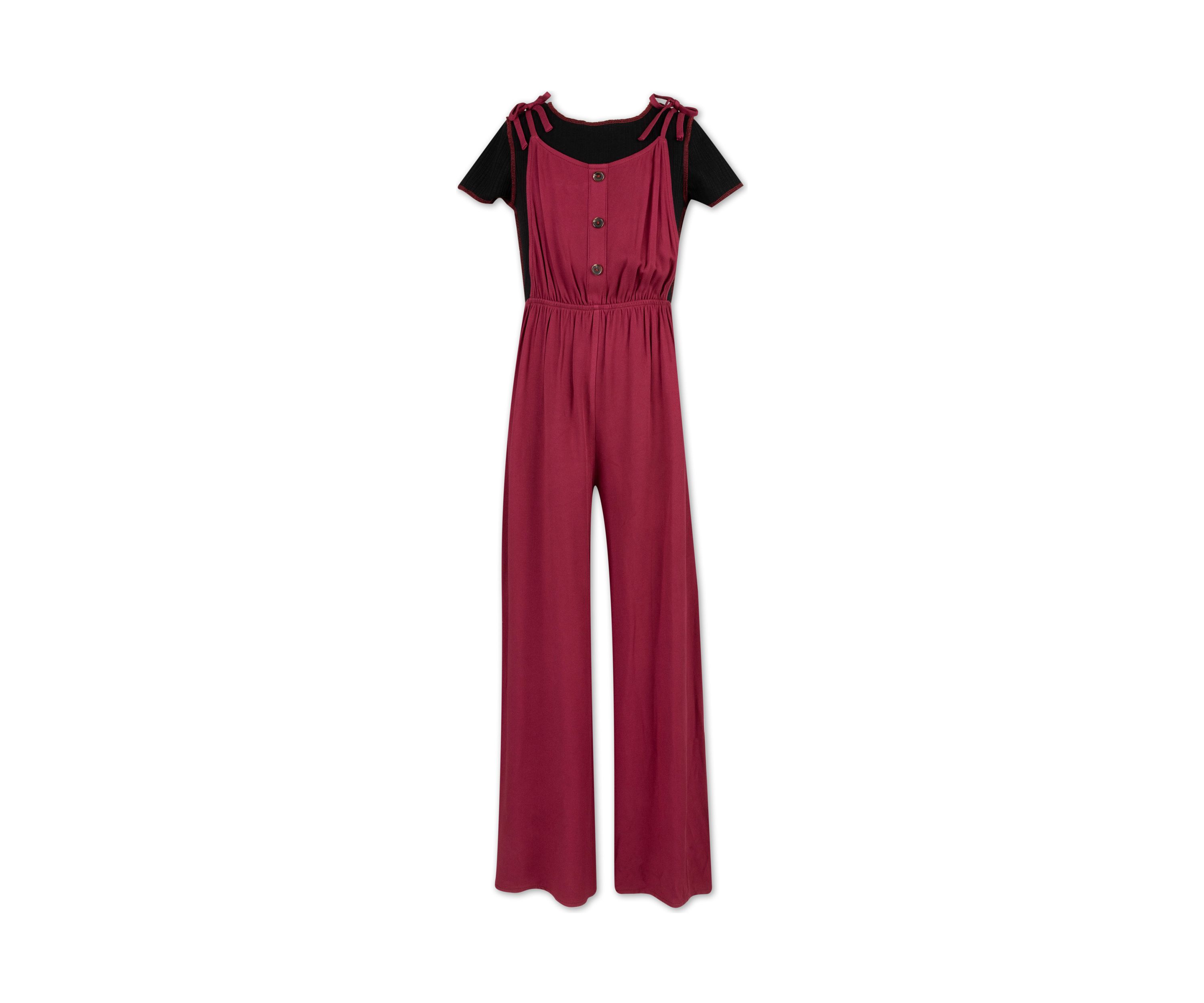 Girls 7-16 Jumpsuit with Short Sleeve T-Shirt 