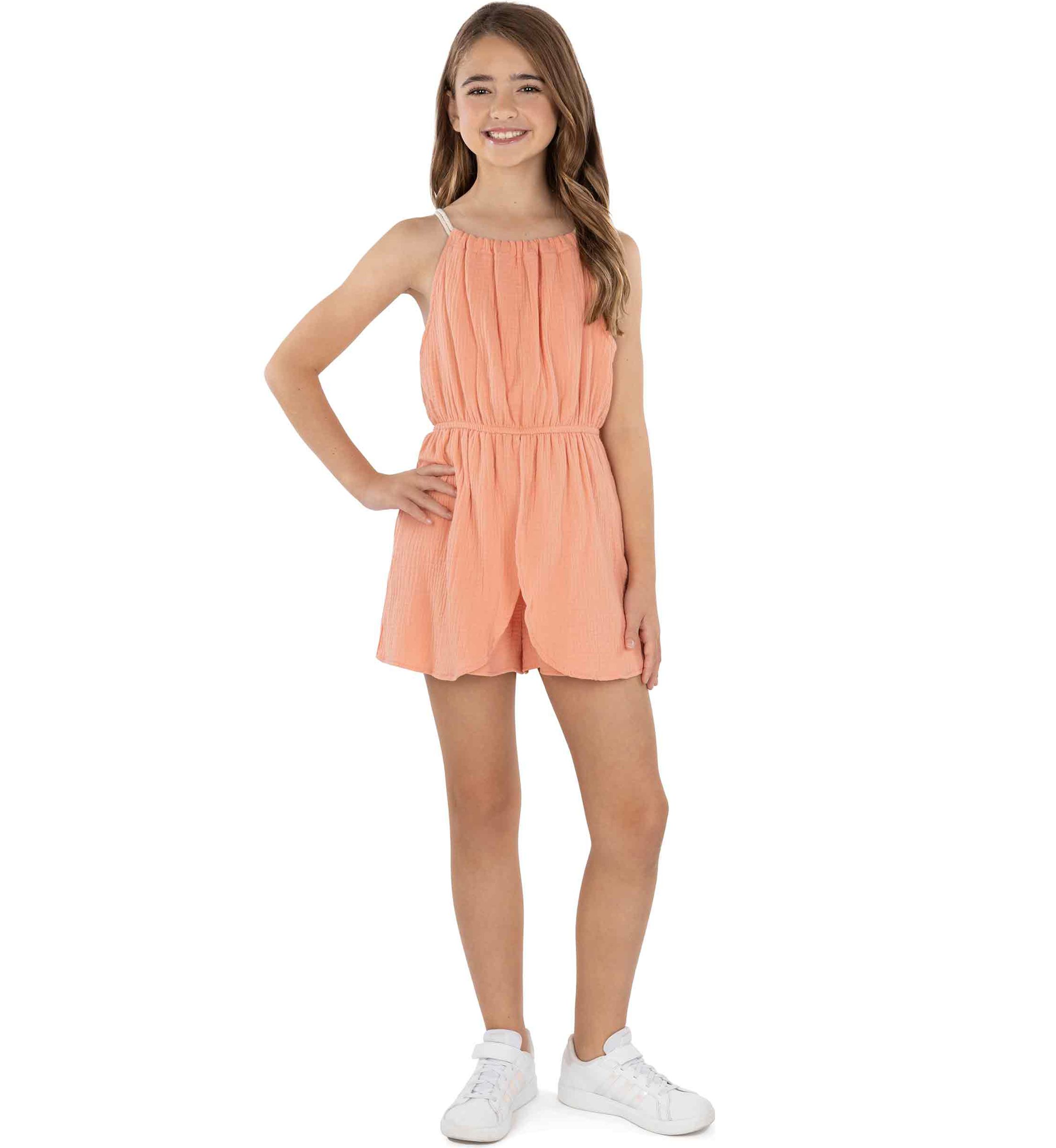 Girls 7-16 Halter Romper 