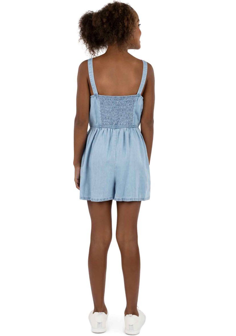 Girls 7-16 Chambray Romper