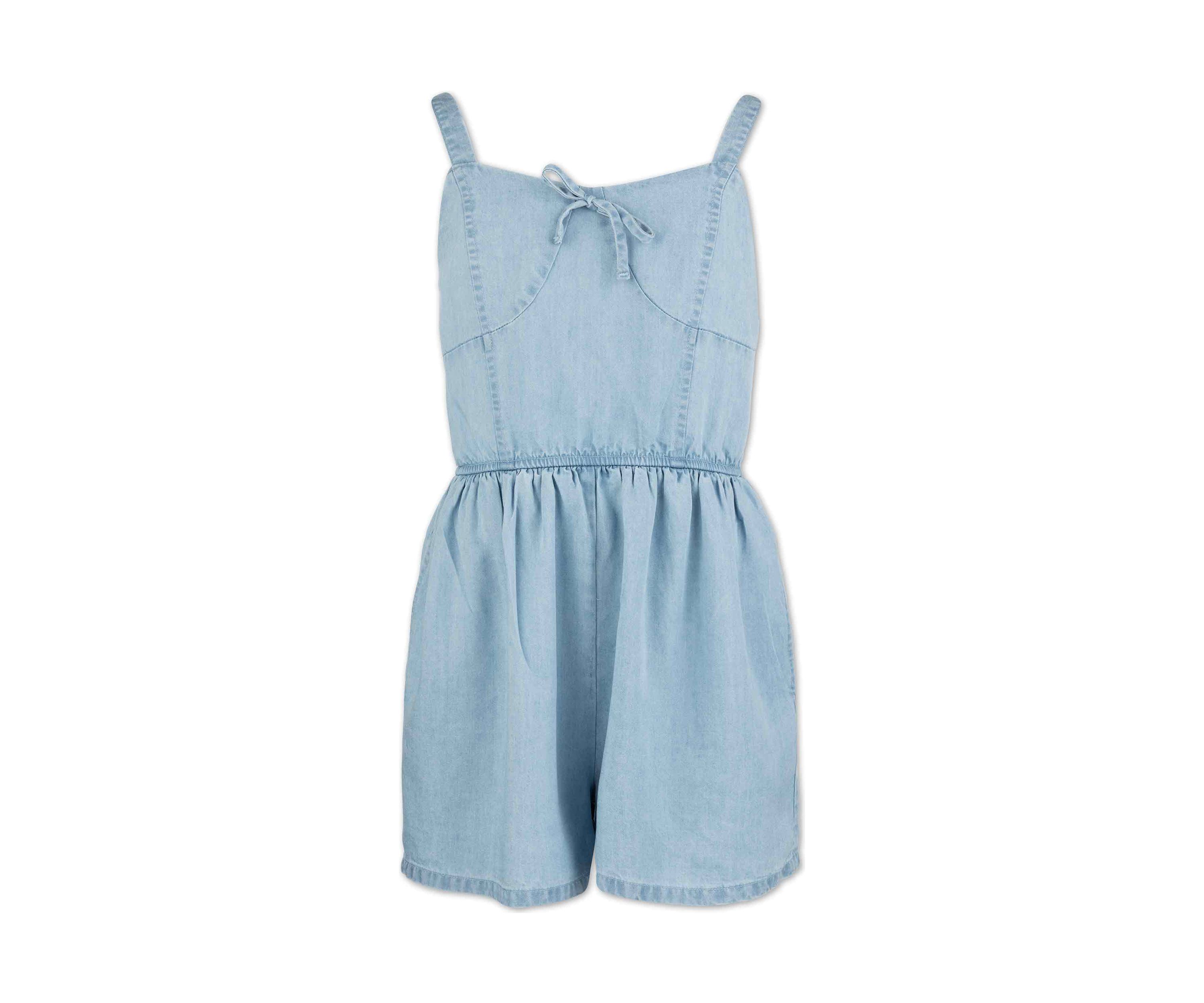 Girls 7-16 Chambray Romper
