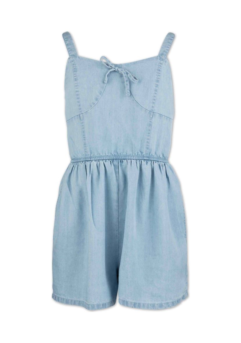 Girls 7-16 Chambray Romper