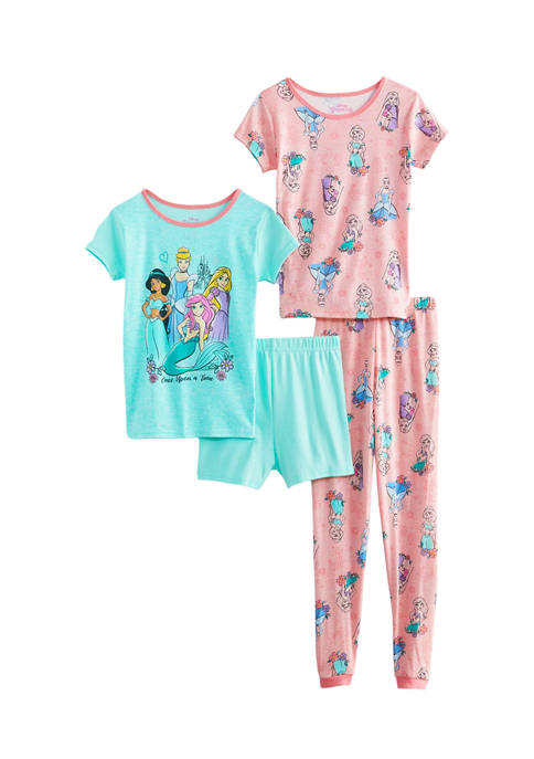 Disney® Princess Girls 7-16 4-Piece Printed Pajama Set