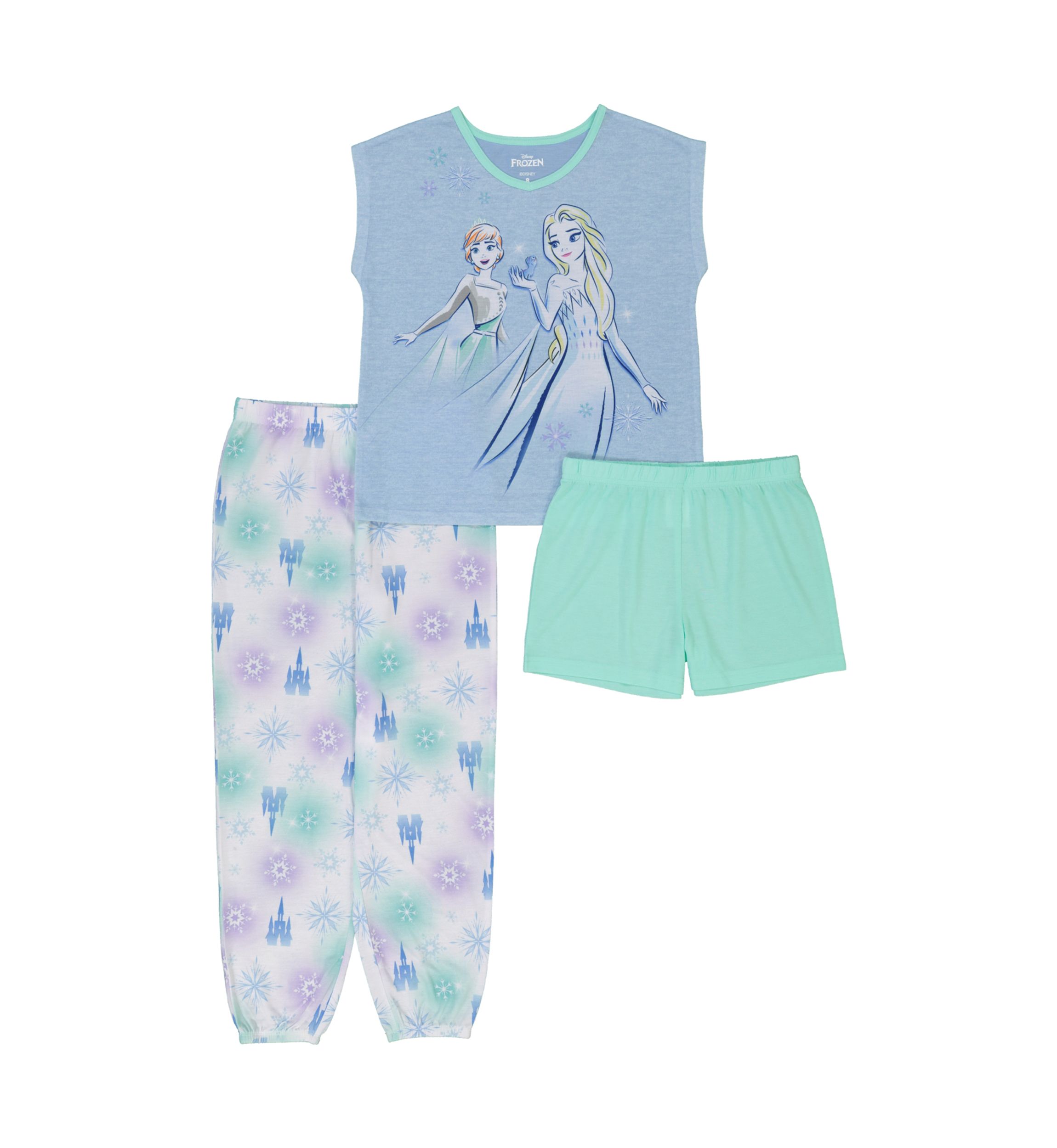 Girls 7-16 Frozen 3 Piece Pajama Set 