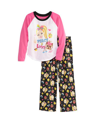 Girls' Nickelodeon JoJo Siwa 2pc Long Sleeve Pajama Set Sz 10 Button Front 