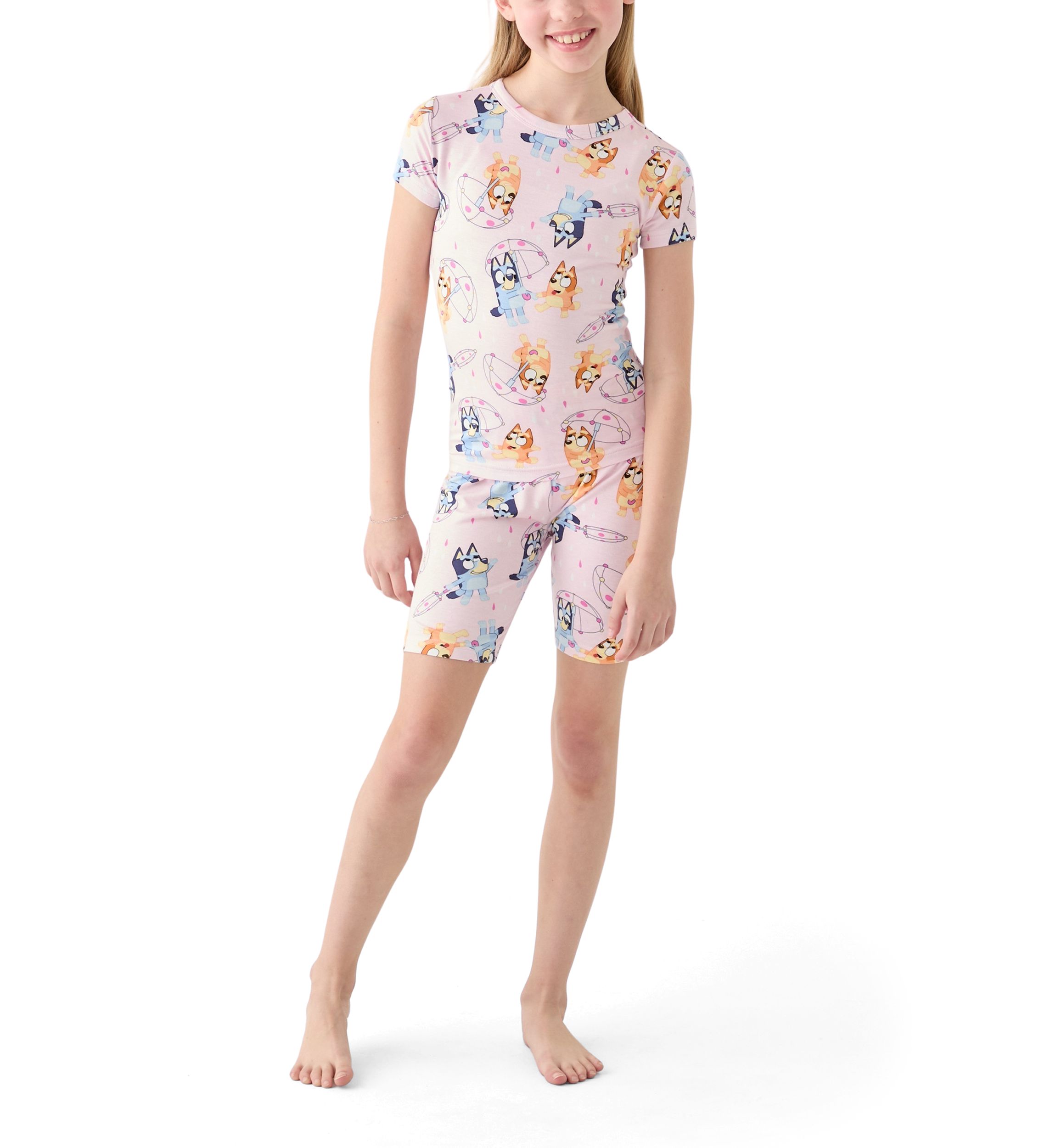 Girls 7-16 Bluey Playful Rainy Pajama Set