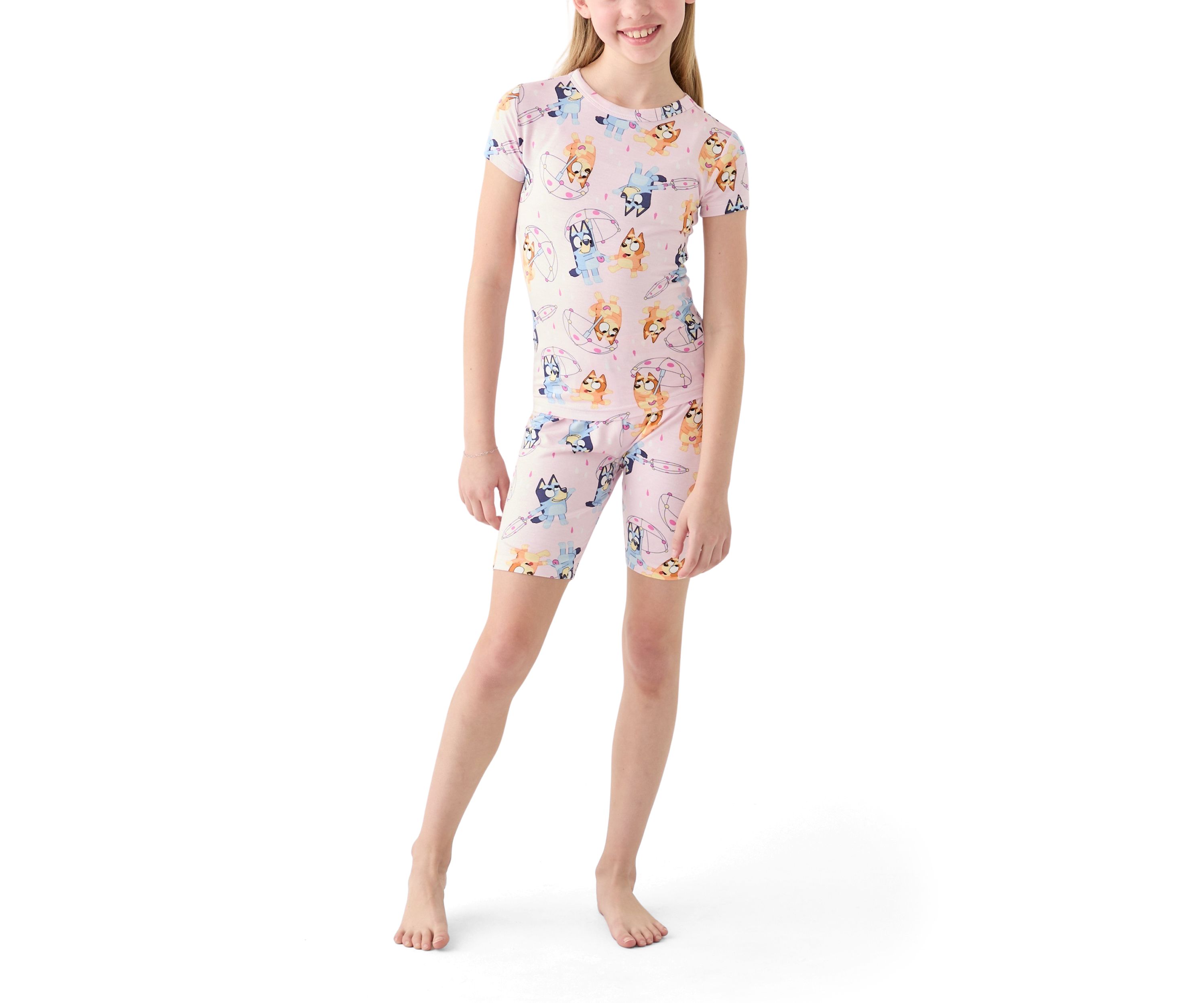 Girls 7-16 Bluey Playful Rainy Pajama Set