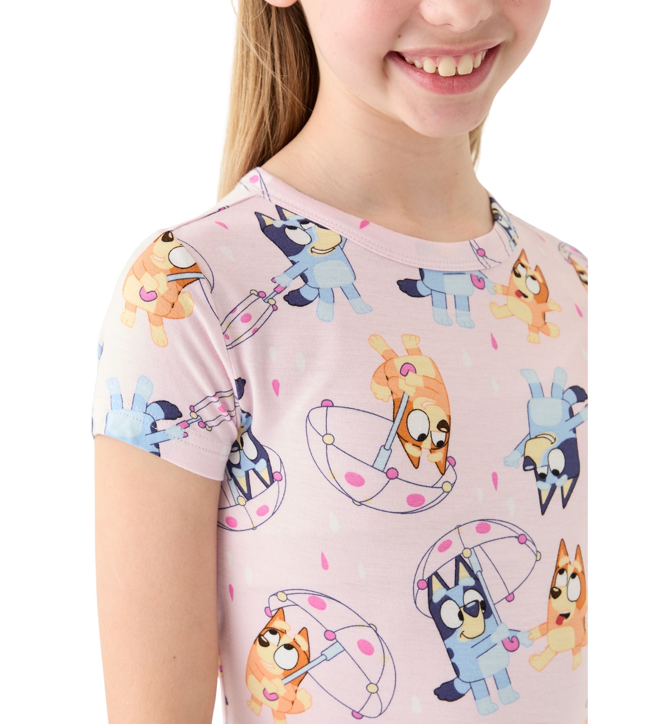 Girls 7-16 Bluey Playful Rainy Pajama Set