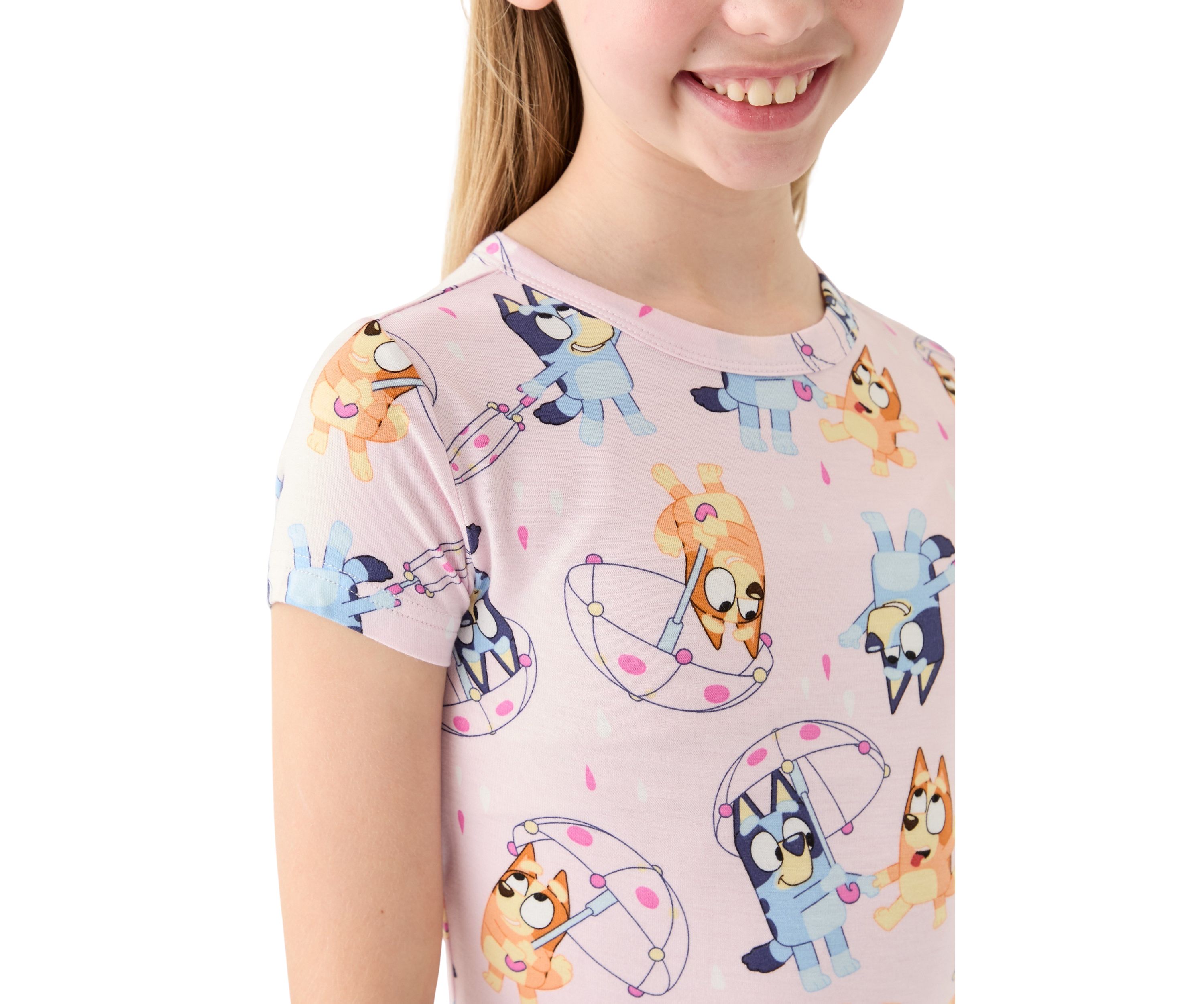 Girls 7-16 Bluey Playful Rainy Pajama Set