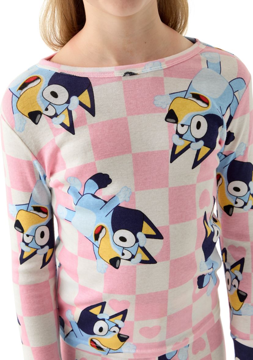 Girls 7-16 Hi Bluey 4-Piece Pajama Set