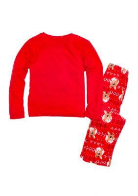 Big Kids Nice Rudolph 2 Piece Pajama Set