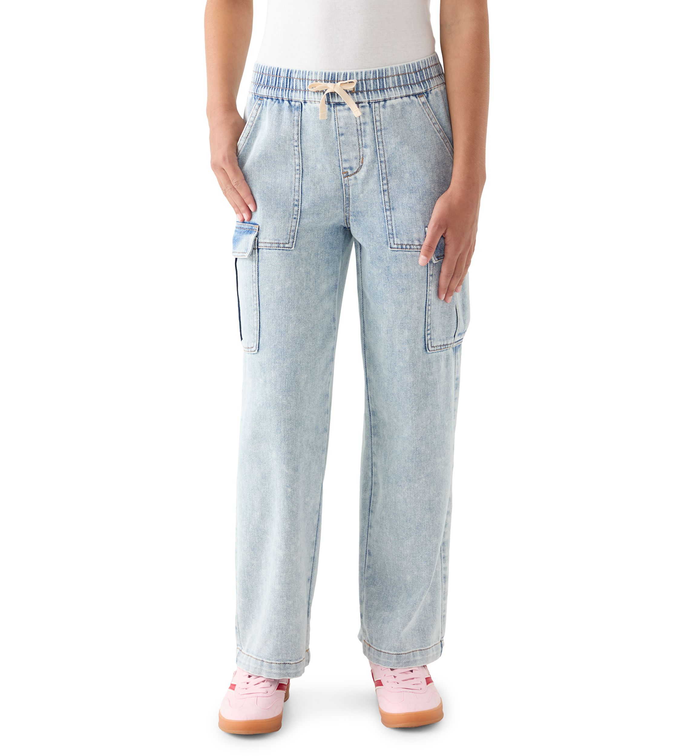Girls 7-16 Cozy Cargo Wide Leg Jeans