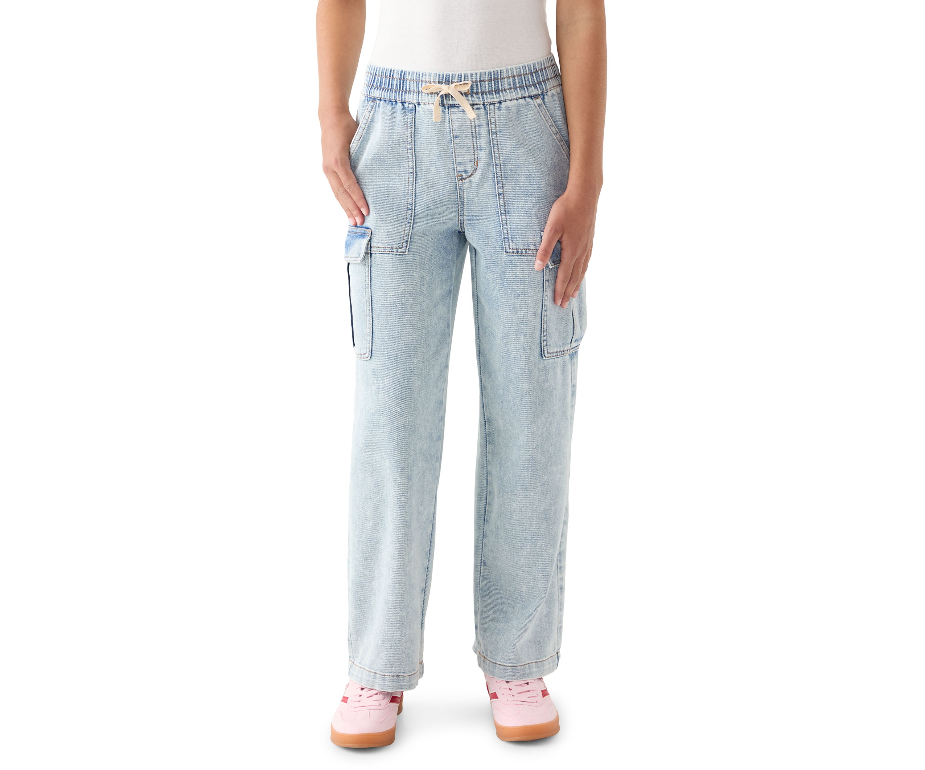 Girls 7-16 Cozy Cargo Wide Leg Jeans