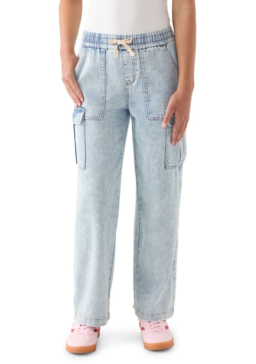 Girls 7-16 Cozy Cargo Wide Leg Jeans