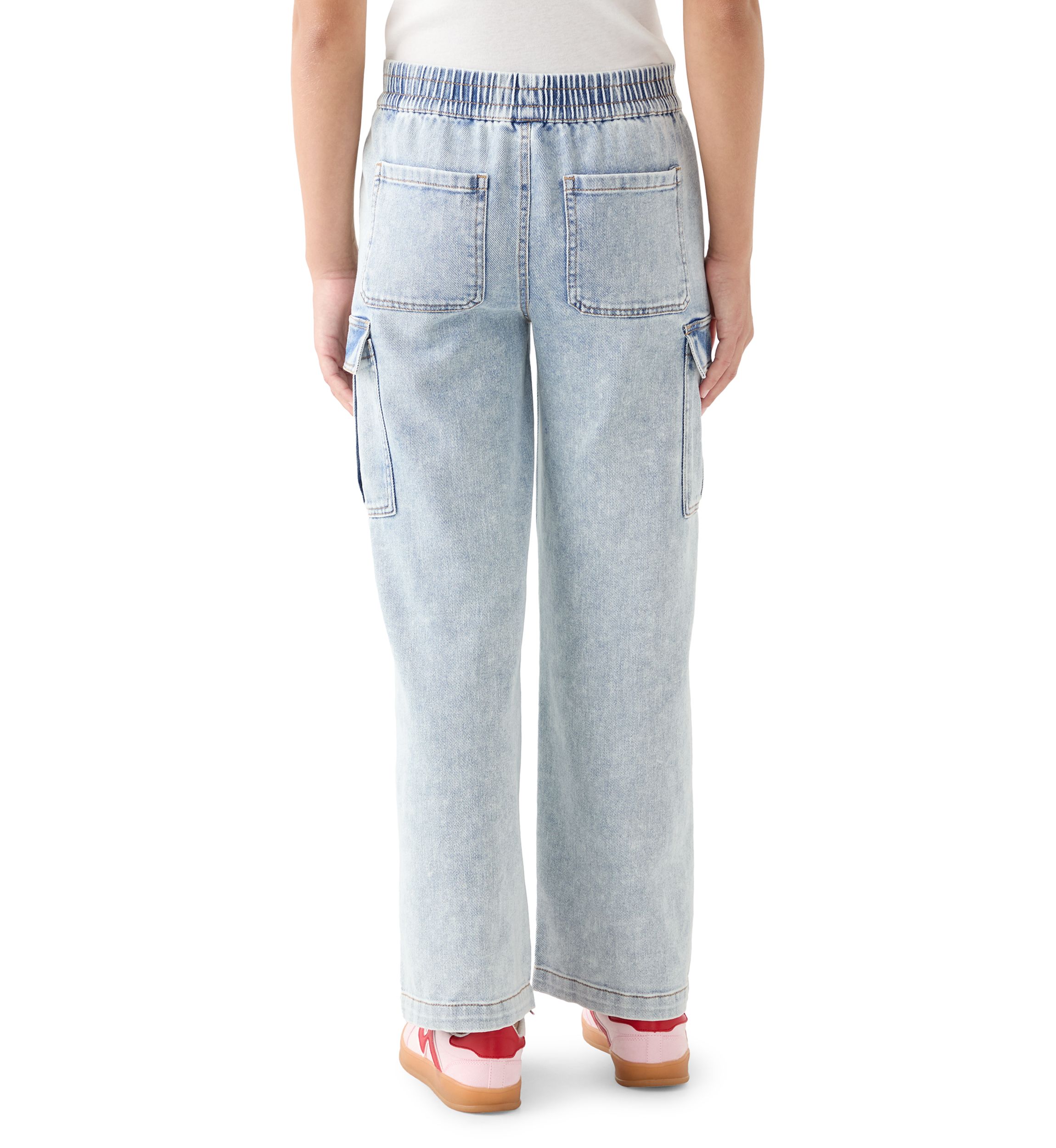 Girls 7-16 Cozy Cargo Wide Leg Jeans